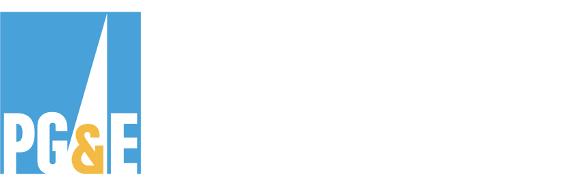 PG&E logo with a blue background and white lightning bolt