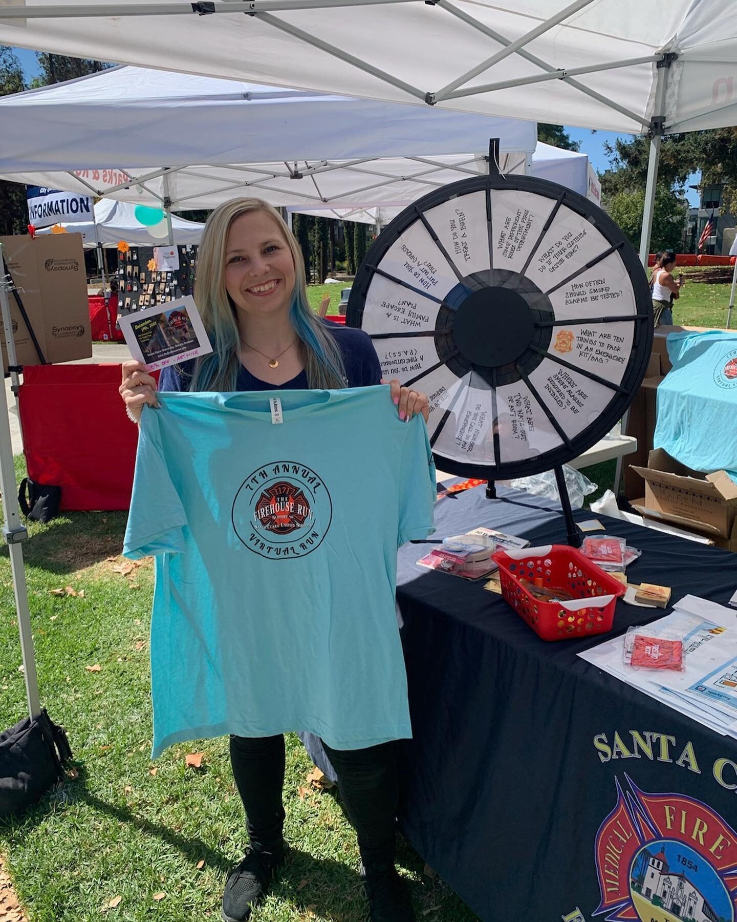 Stop by at today or tomorrow at the Art &amp; Wine Festival in Santa Clara. We are giving away race swag from previous years including shirts and medals!
