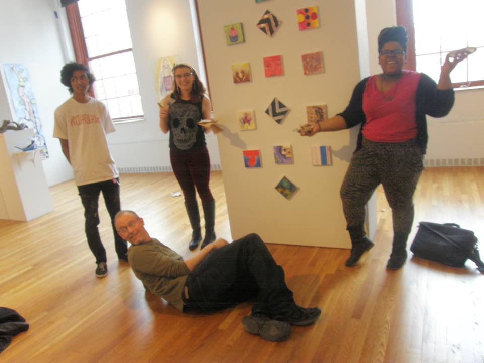 Here's the full range of emotions felt after curating and installing an art exhibition via my two freshman mentees and colleague Christopher Sullivan.
