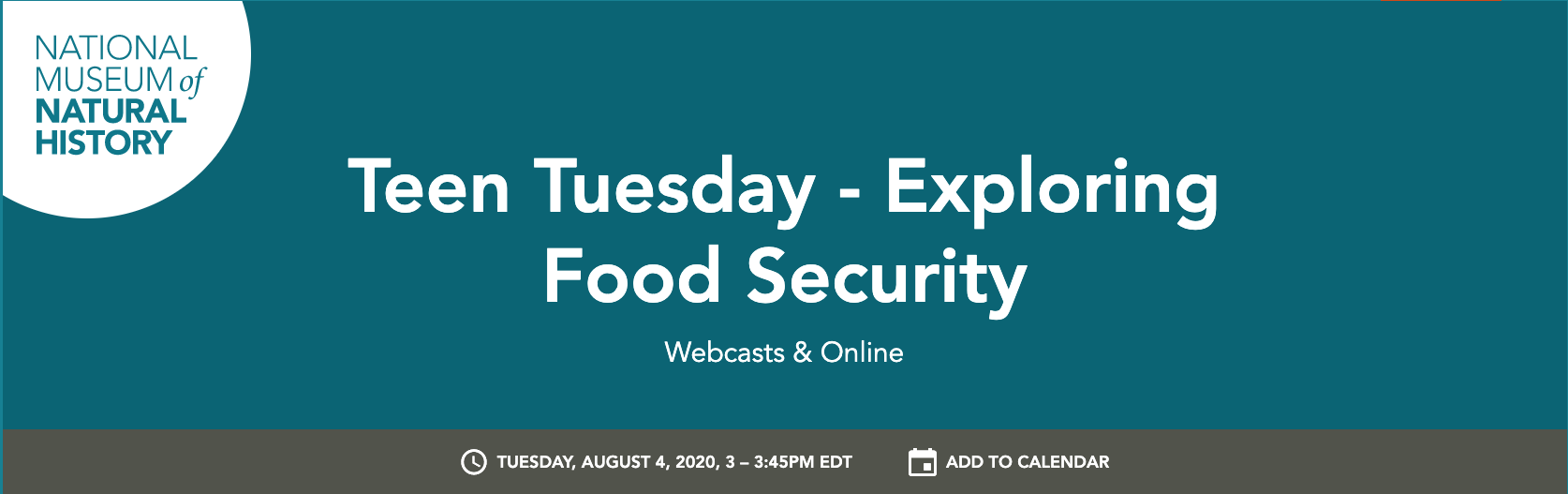 Teen Earth Optimism: Teen Tuesday - Exploring Food Security