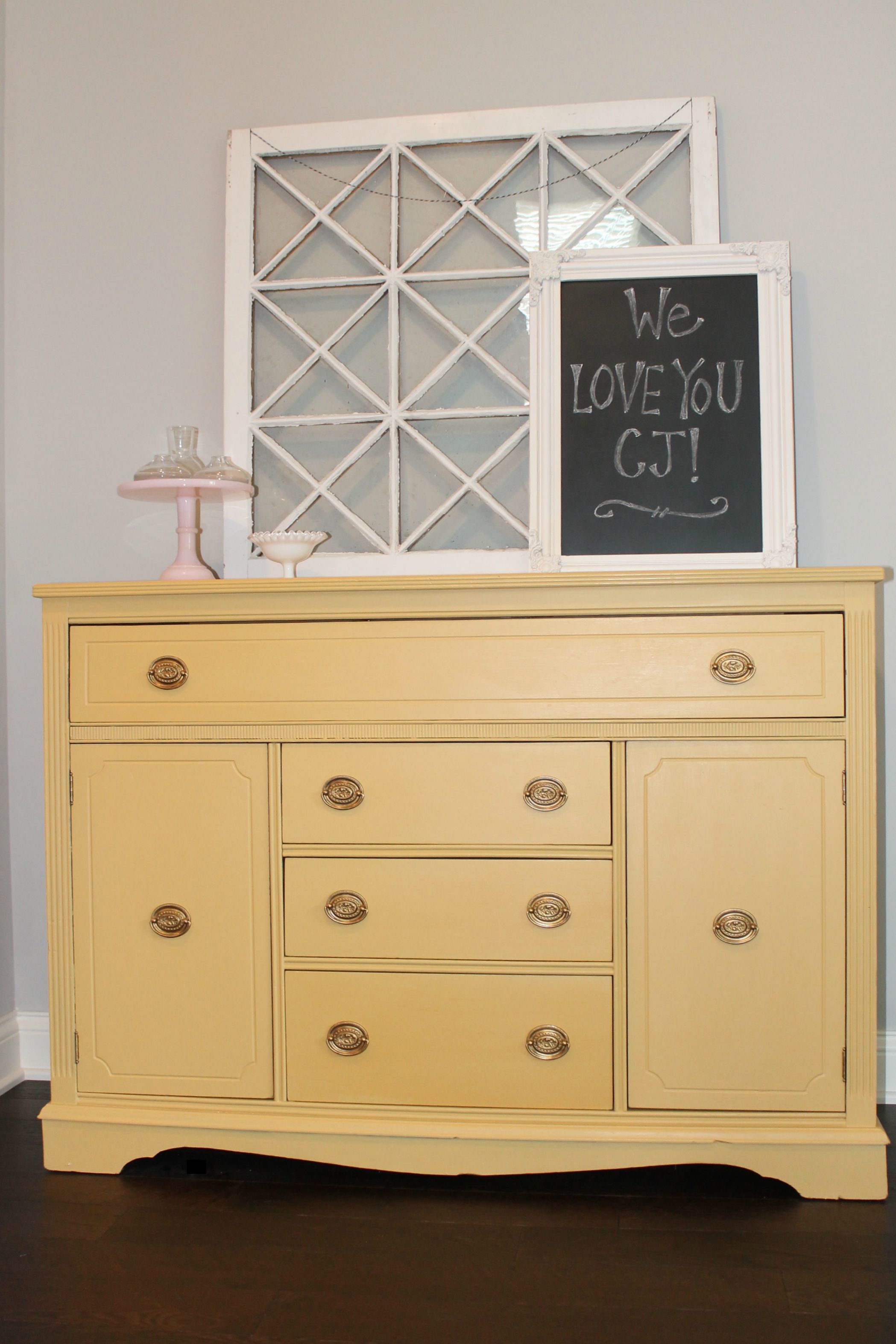 Yellow Sideboard with Milk Paint