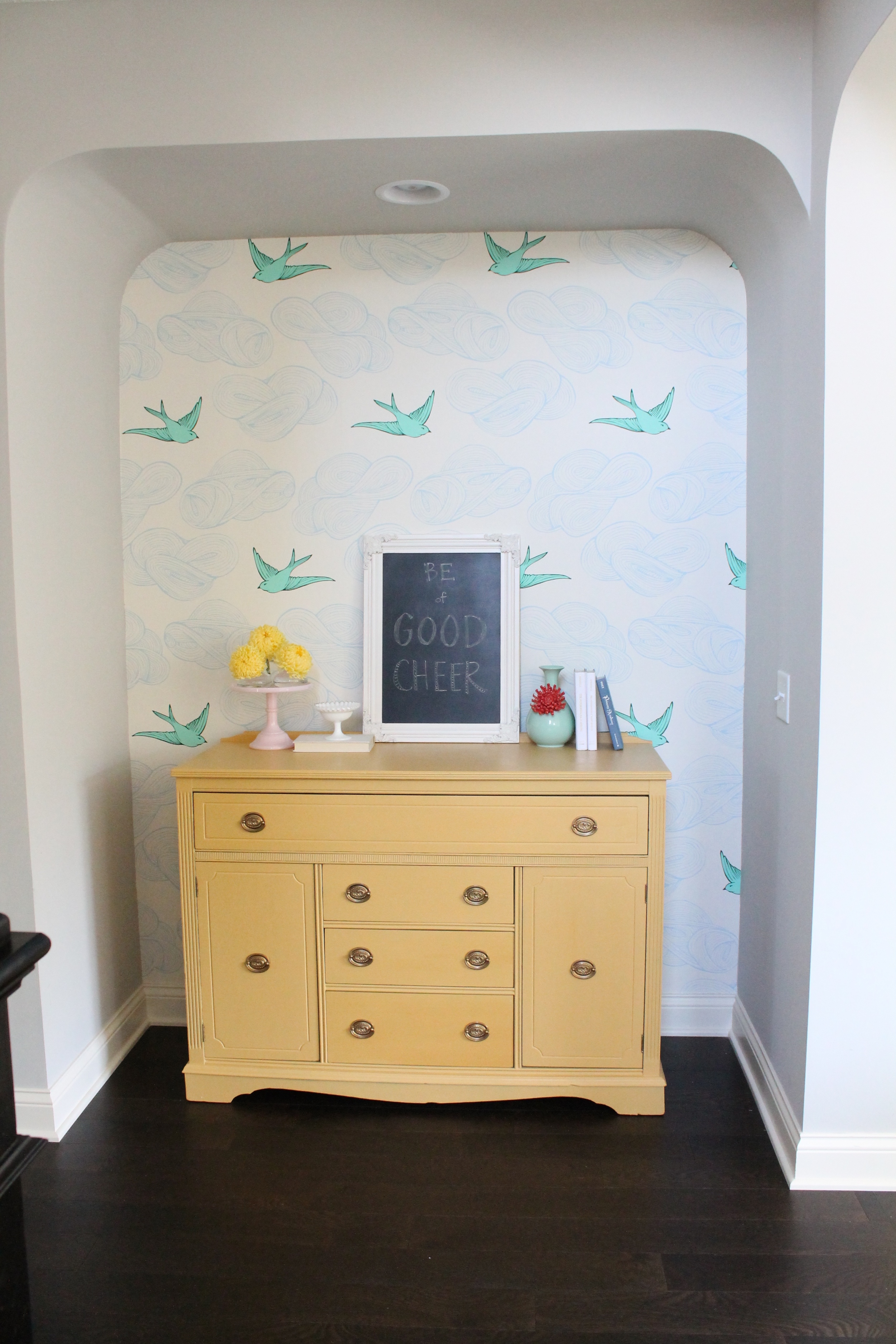 Cheery Wallpapered Nook