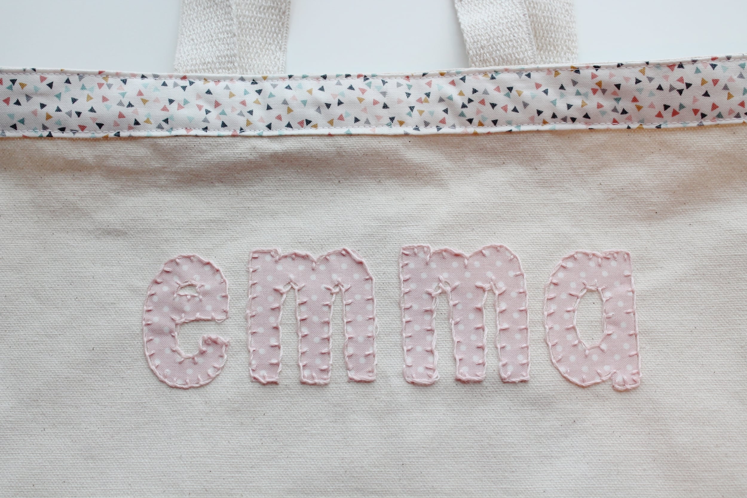 blanket stitch around applique letters