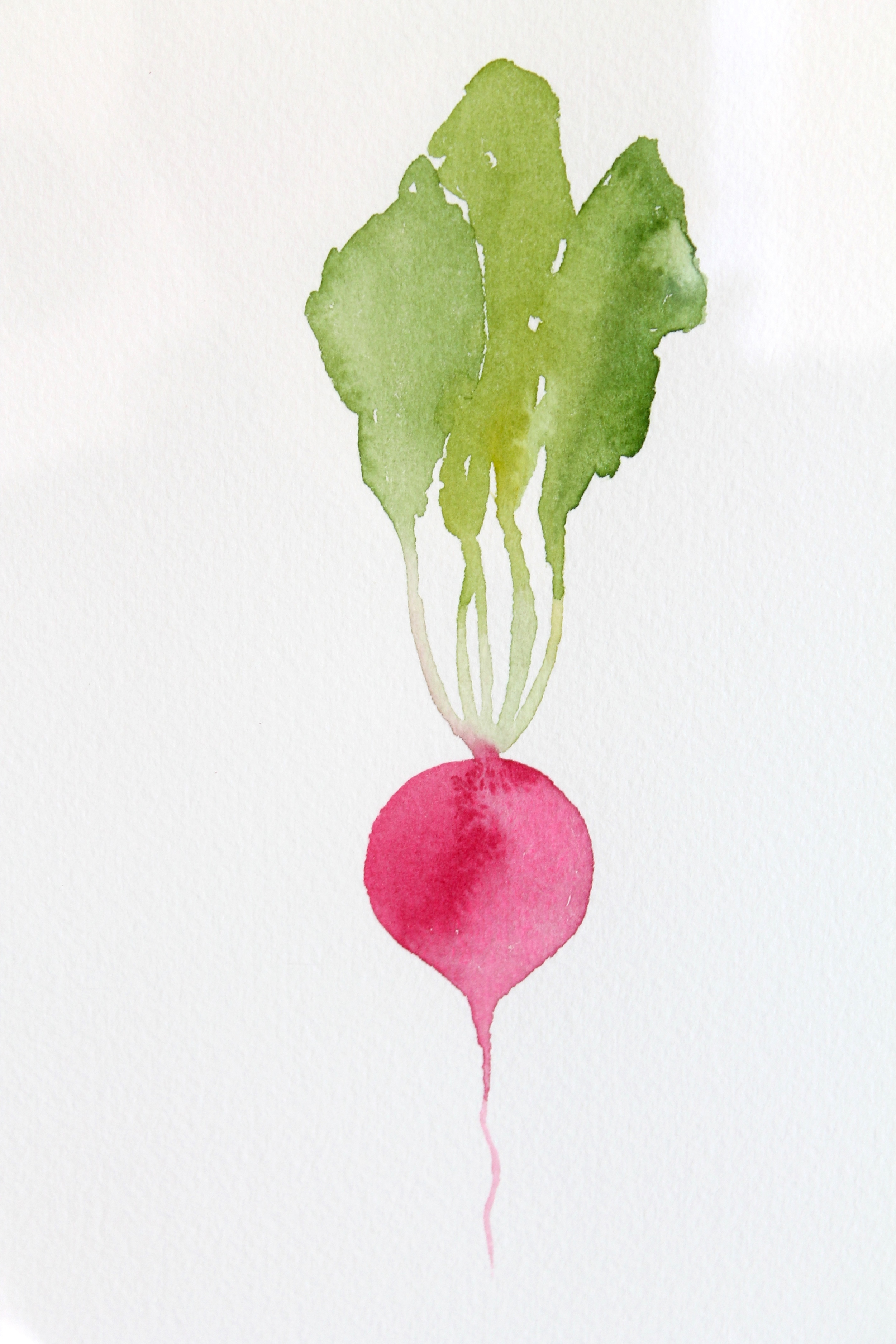 DIY water color vegetables for the kitchen.