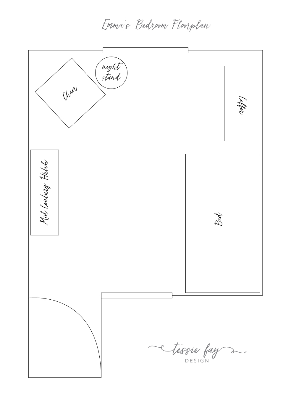 Girl's Bedroom Floorplan