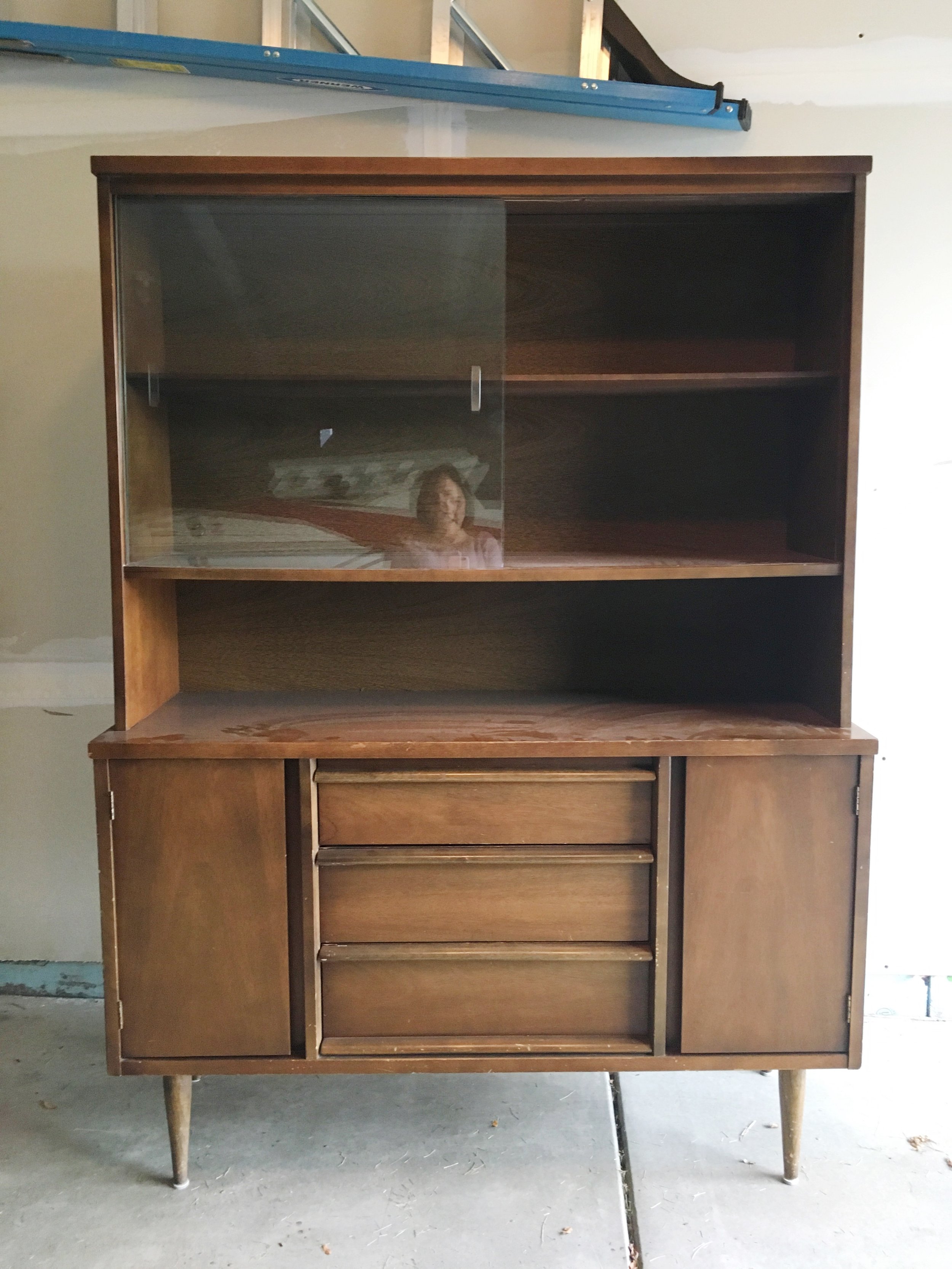 Mid Century Hutch Before
