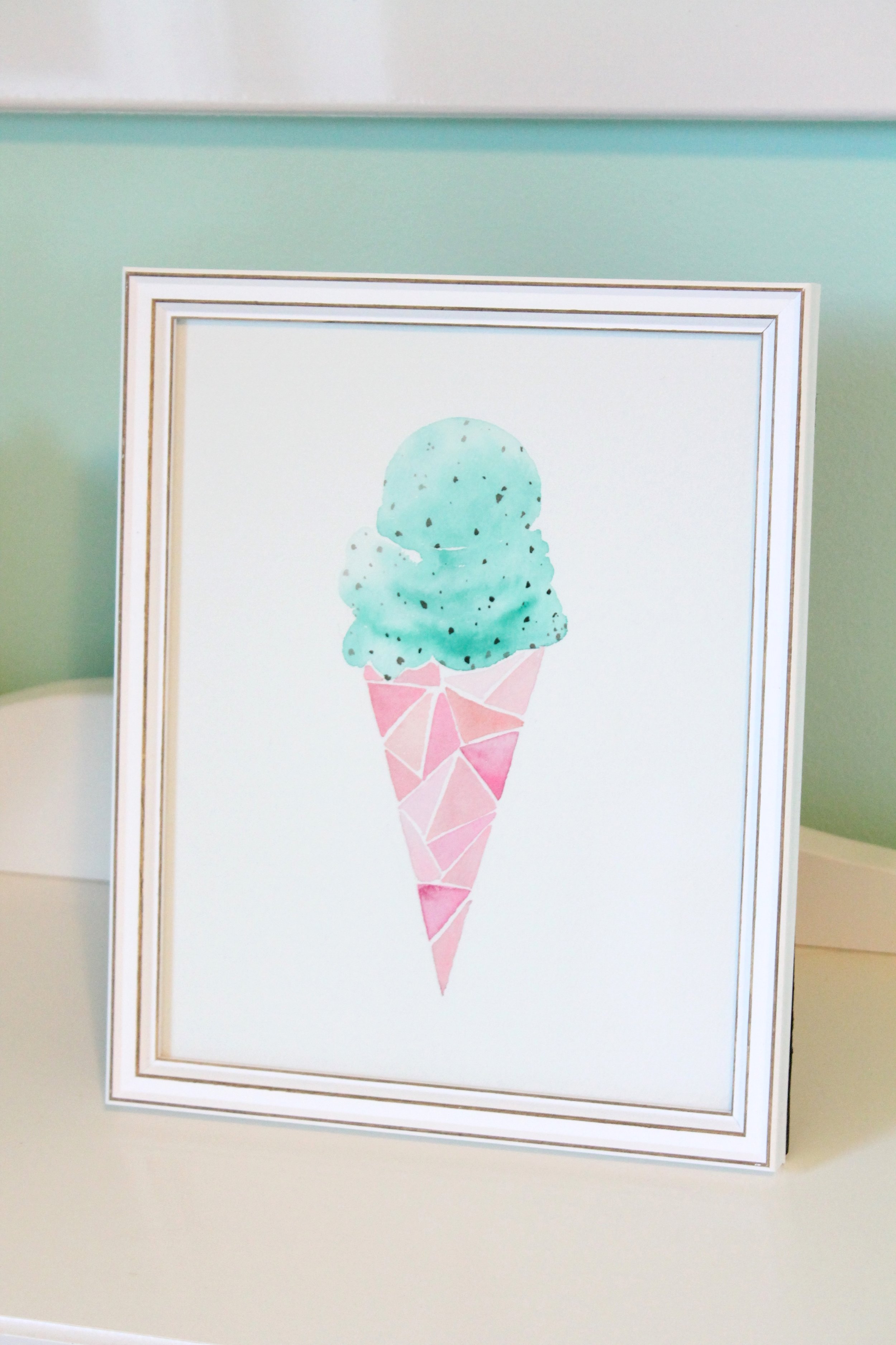 Mint cholocate chip water color painting by Tessie Fay