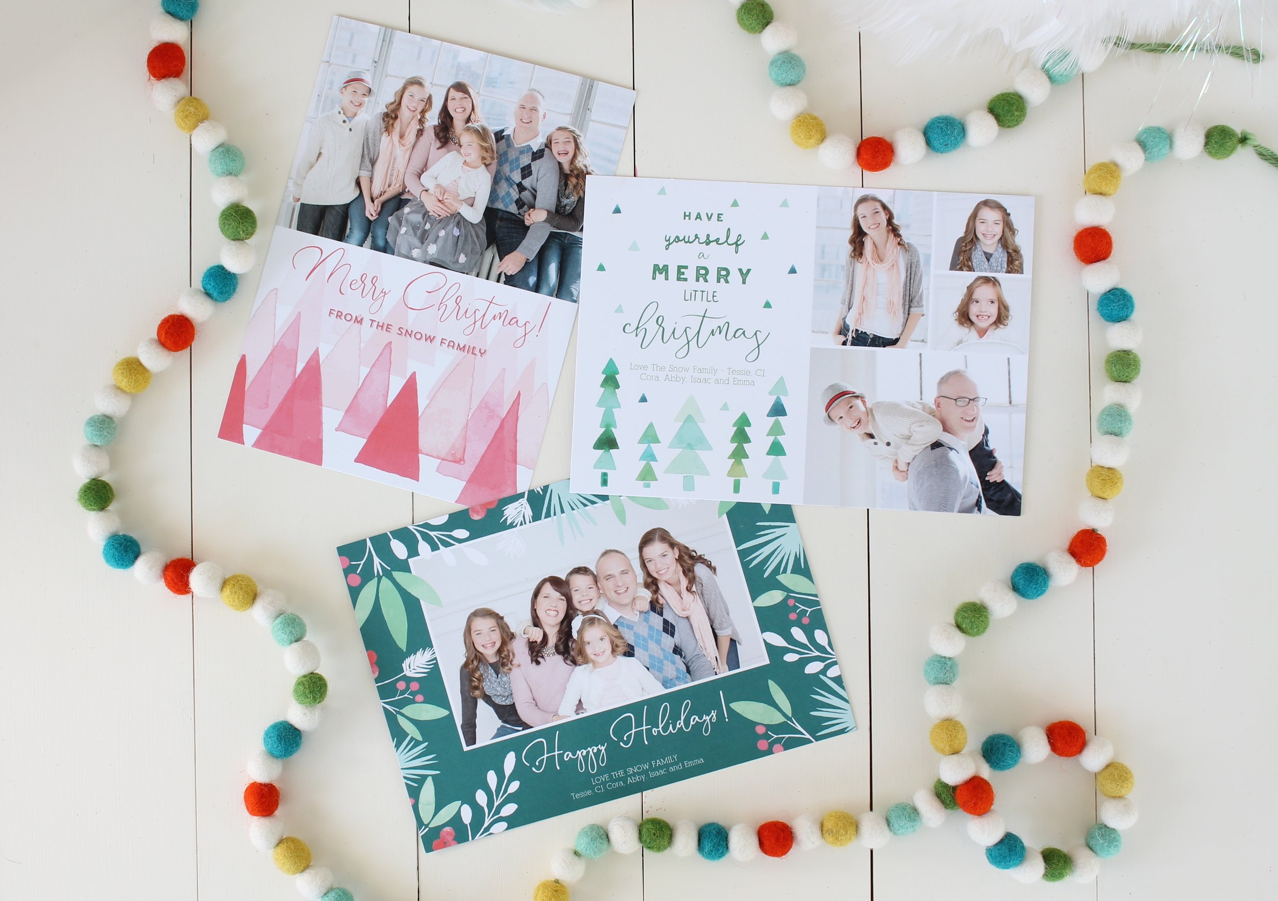 Holiday cards by Mixbook. Designed by Tessie Fay.