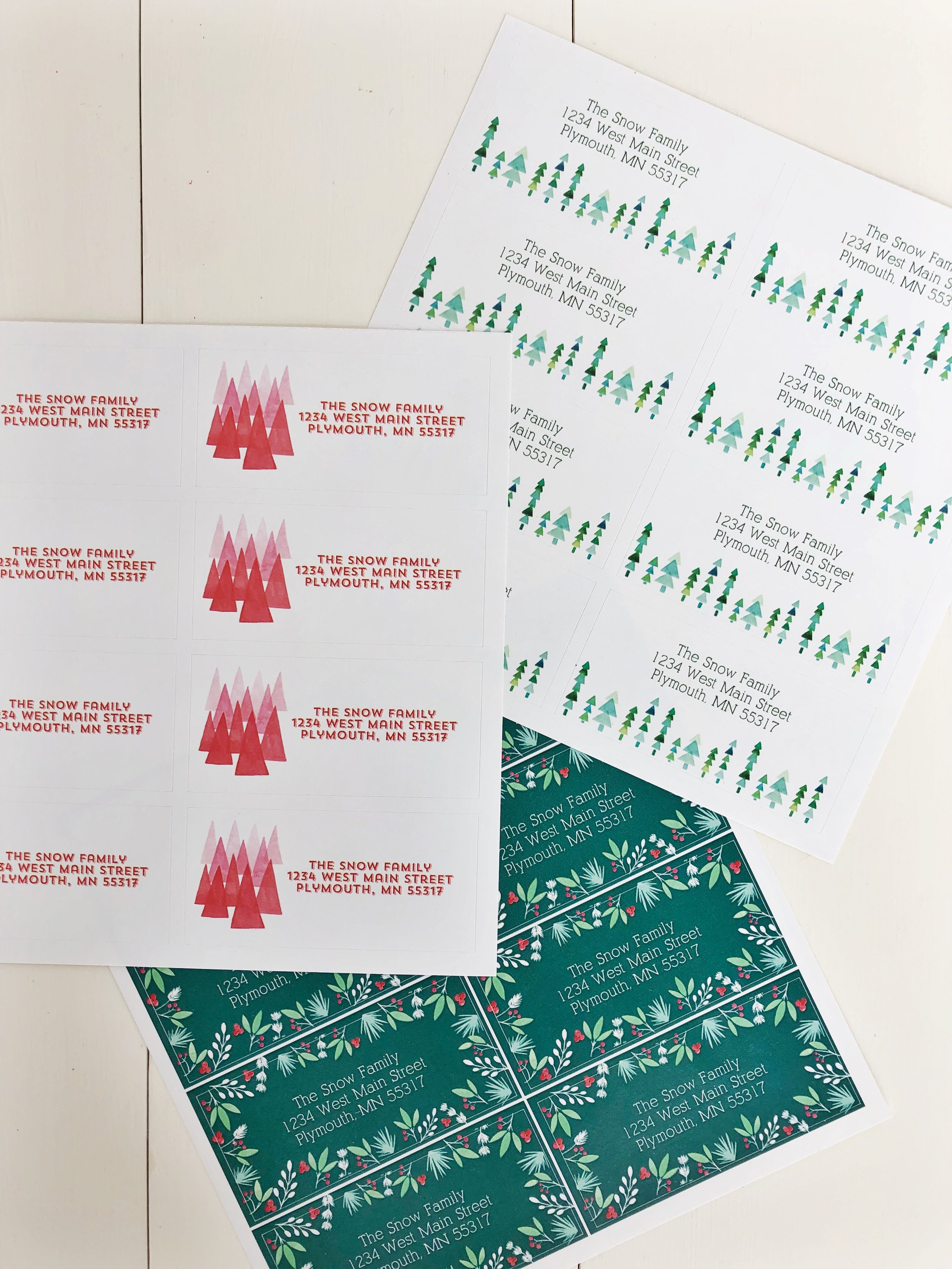 Custom Holiday Card Labels by Mixbook. Designed by Tessie Fay.