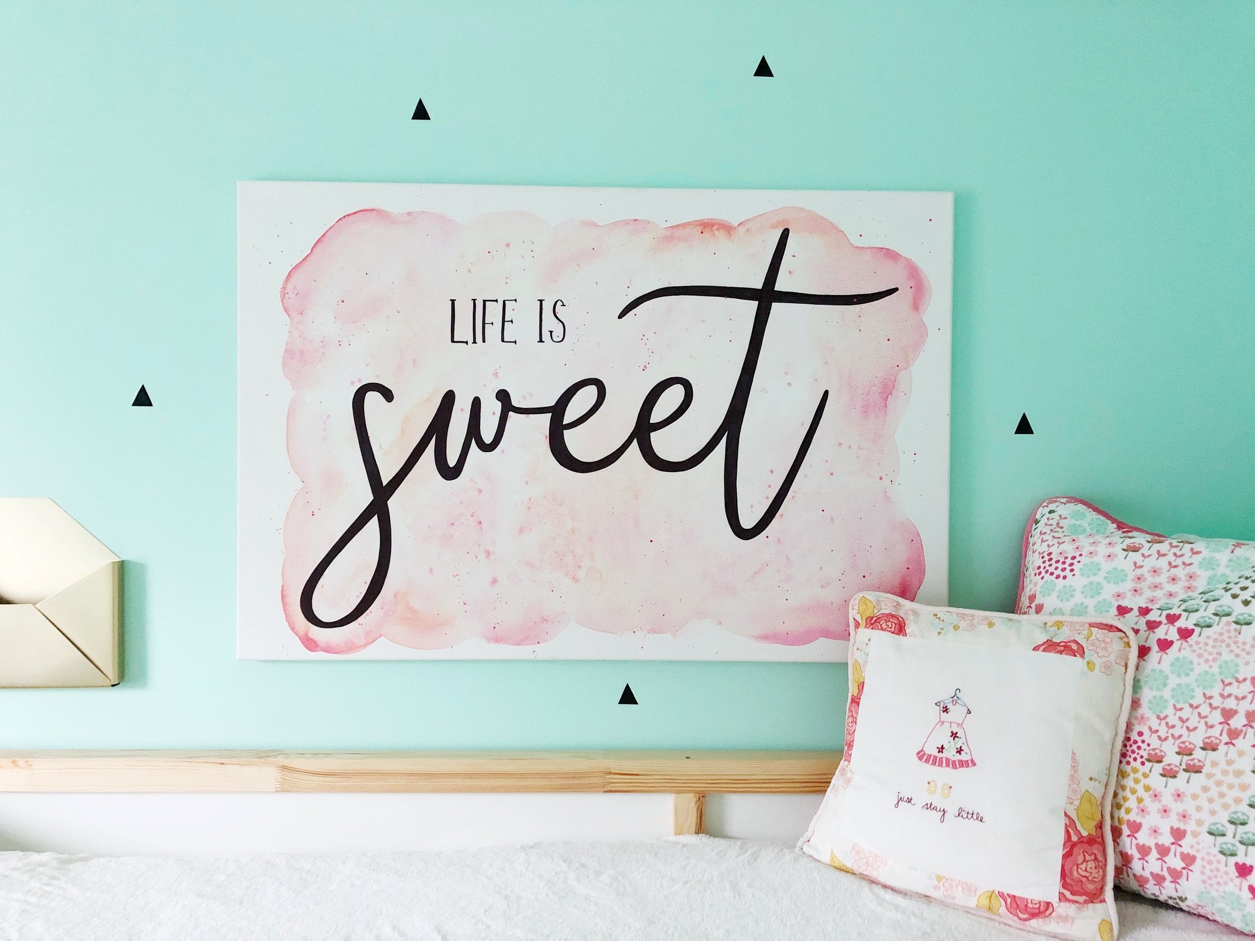 Life is Sweet Water Color Canvas