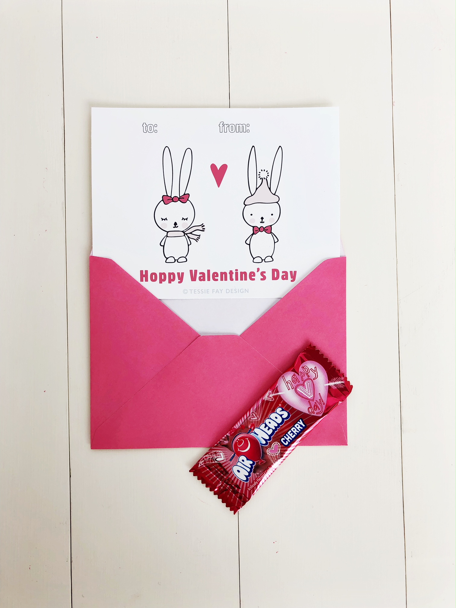 Free Printable Valentine Animal Cards. Bunnies Hoppy Valentine's Day!
