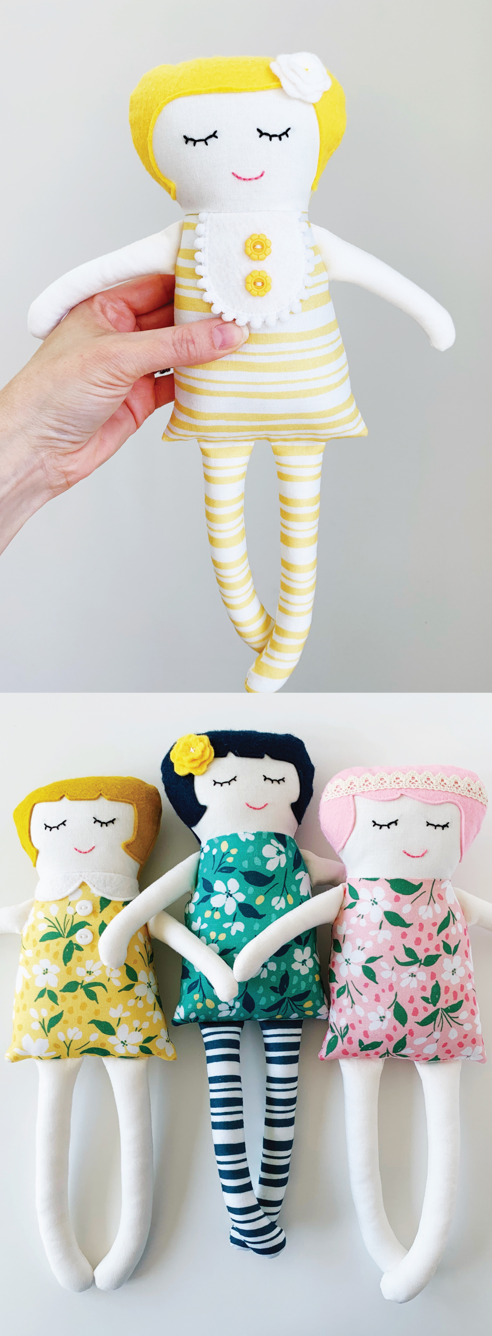 Free Doll Template and Tutorial! Inspired by the Black Apple Dolls .