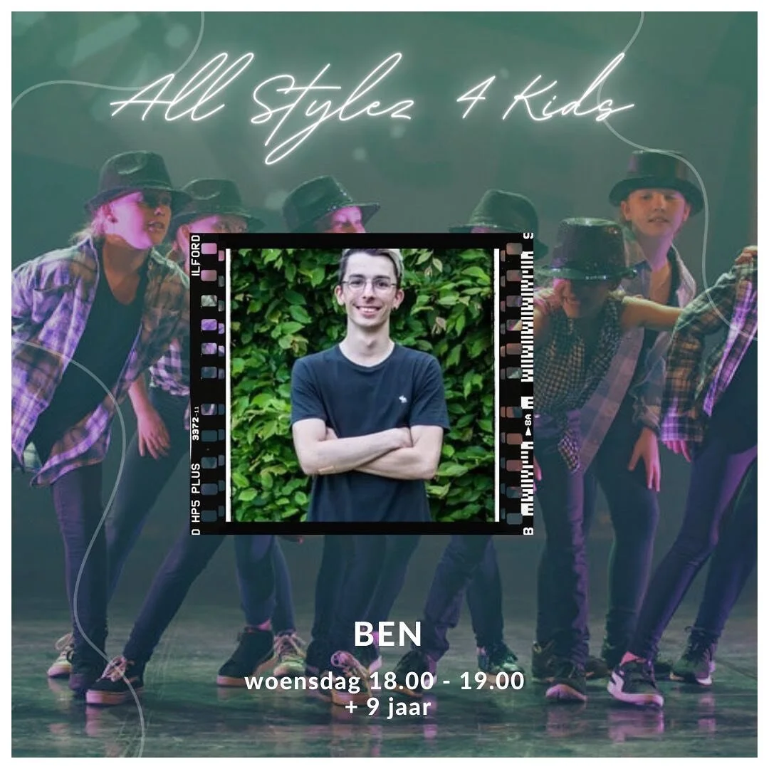 // ALL STYLEZ 4 KIDS 

✹ Lesgever: @benroels 

⤏ Woensdag van 18u - 19u
⤏ Leeftijd: +9 jaar

SCHRIJF NU IN , OOK VOOR EEN GRATIS PROEFLES! 🤩

✹ Stay tuned for more! ✹

🫶🏼
#dansschoolutds