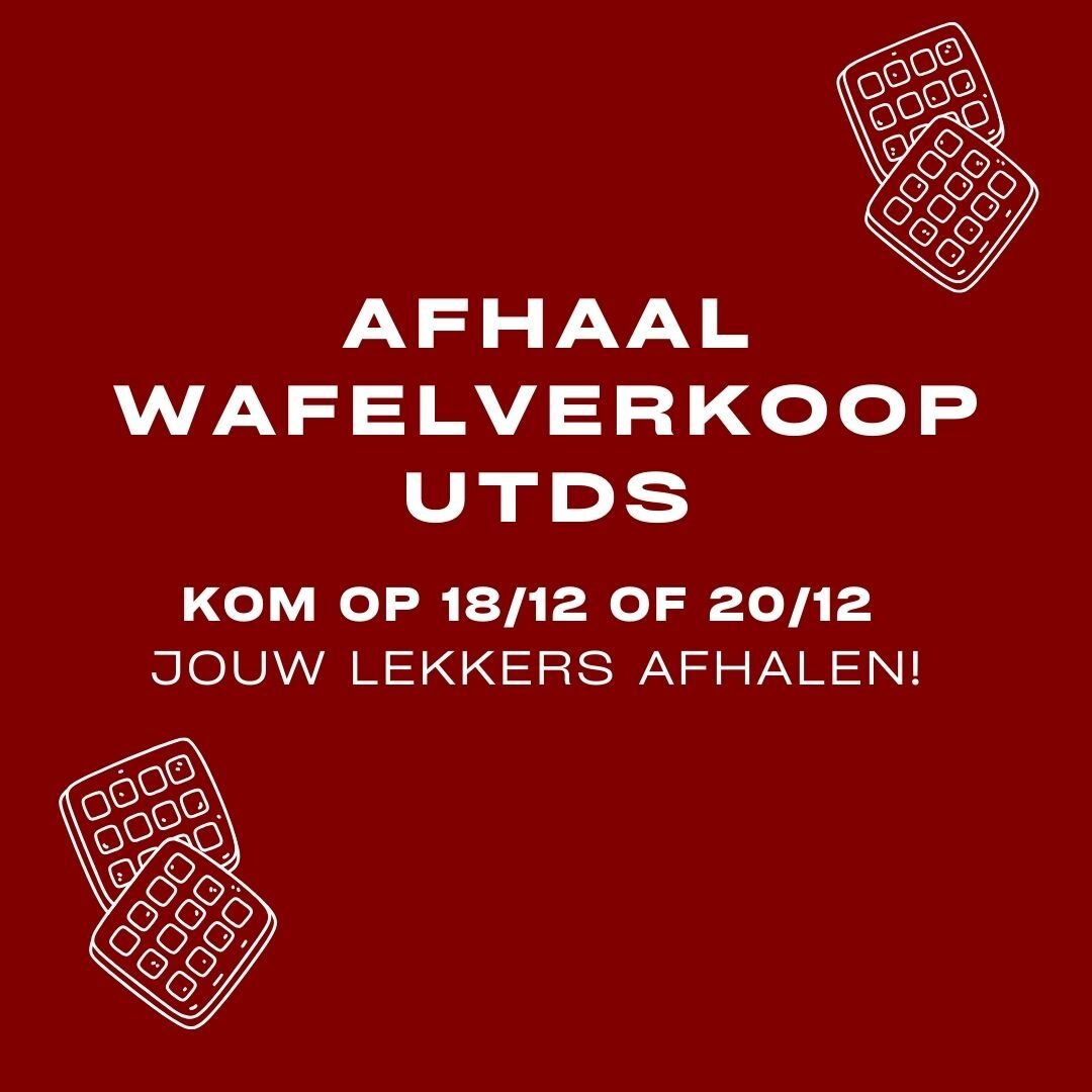 🧇 AFHAAL WAFELVERKOOP 🧇

Volgende week kan je al je heerlijke wafeltjes en ander lekkers komen afhalen! 😋 🥳

📆 Twee afhaalmomenten
- Maandag 18/12 tussen 19 uur en 21 uur.
- Woensdag 20/12 tussen 16 uur en 19 uur.

Geef via de volgende link aan 