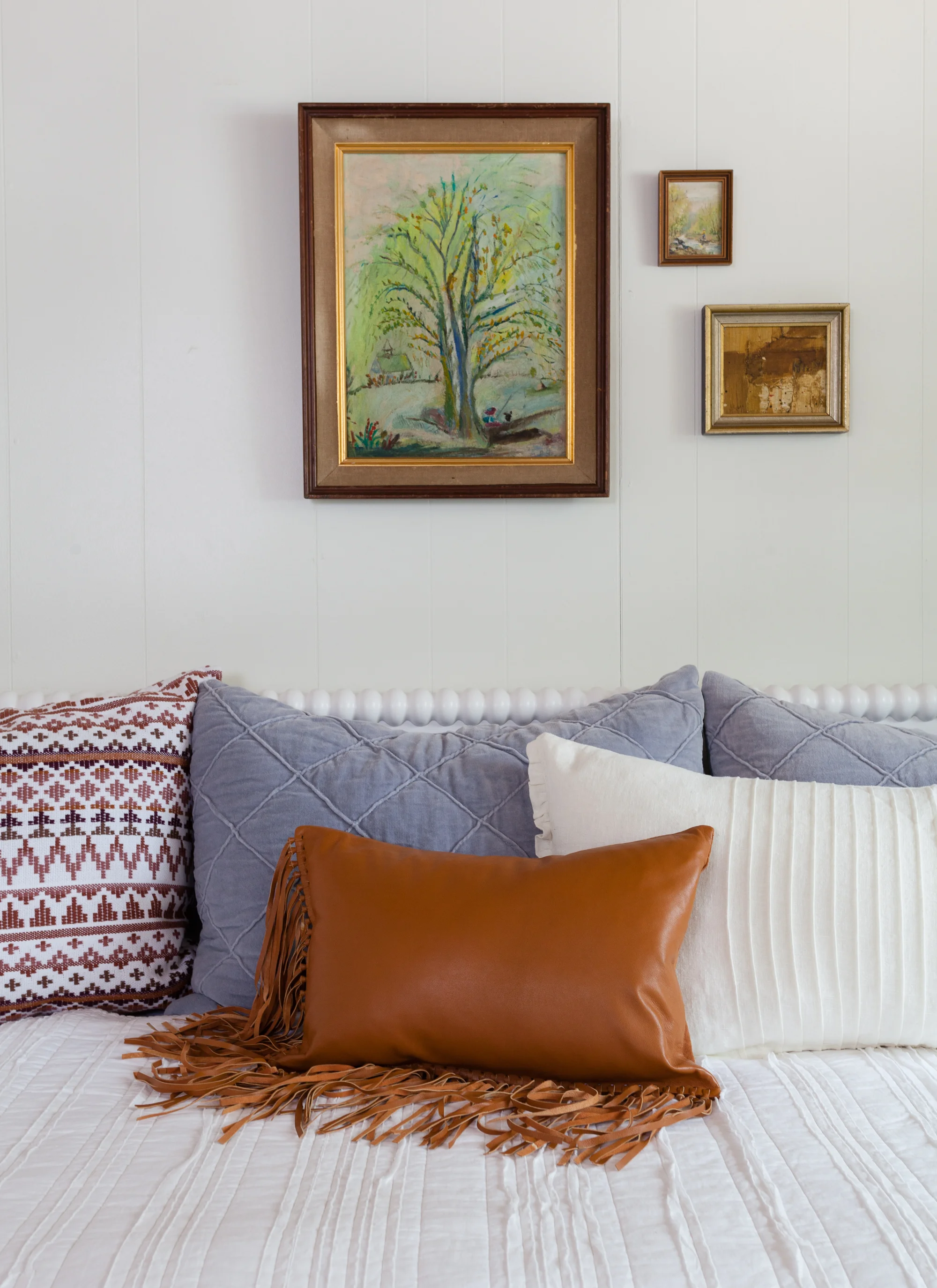 ERIN WILLIAMSON | OKENA VINTAGE GALLERY WALL LEATHER FRINGE CB2