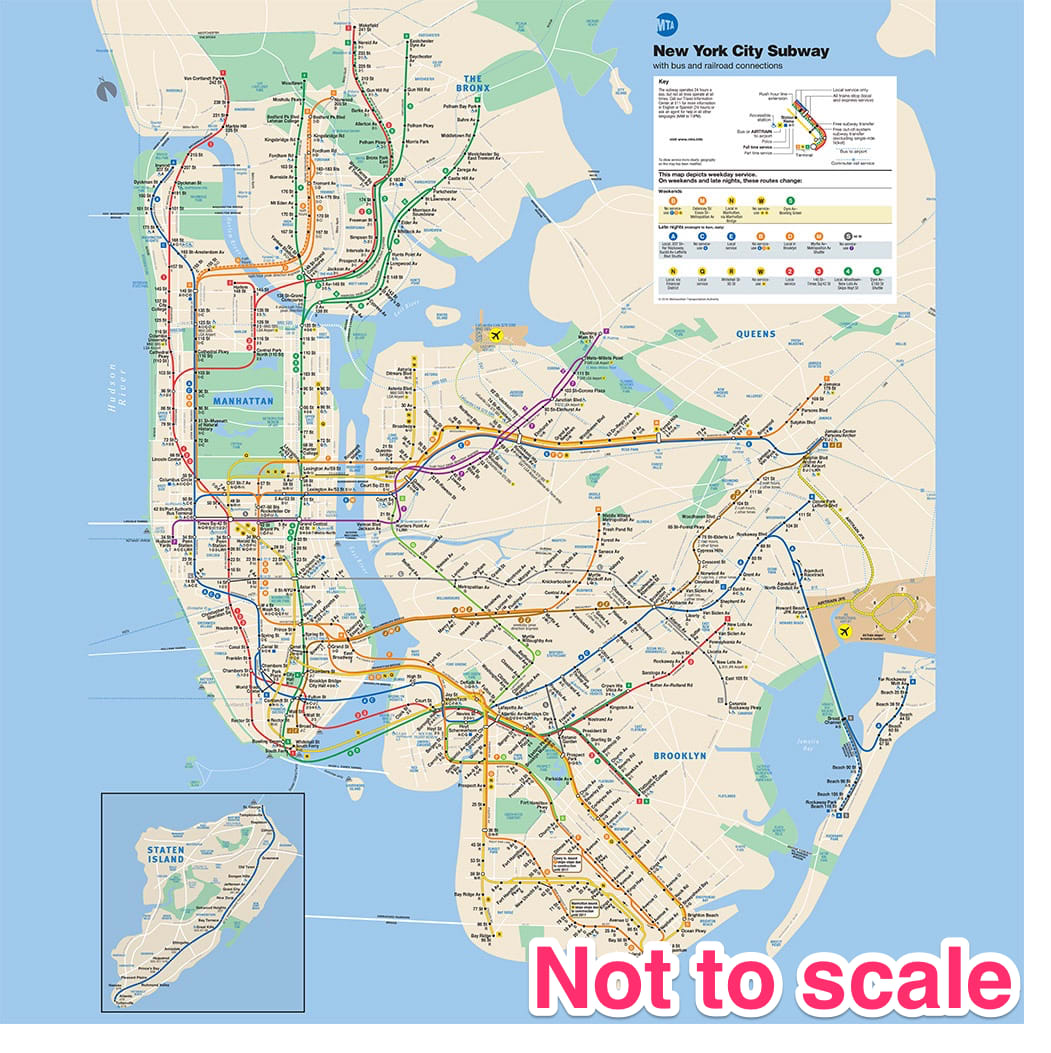 Not-to-scale New York Subway Map