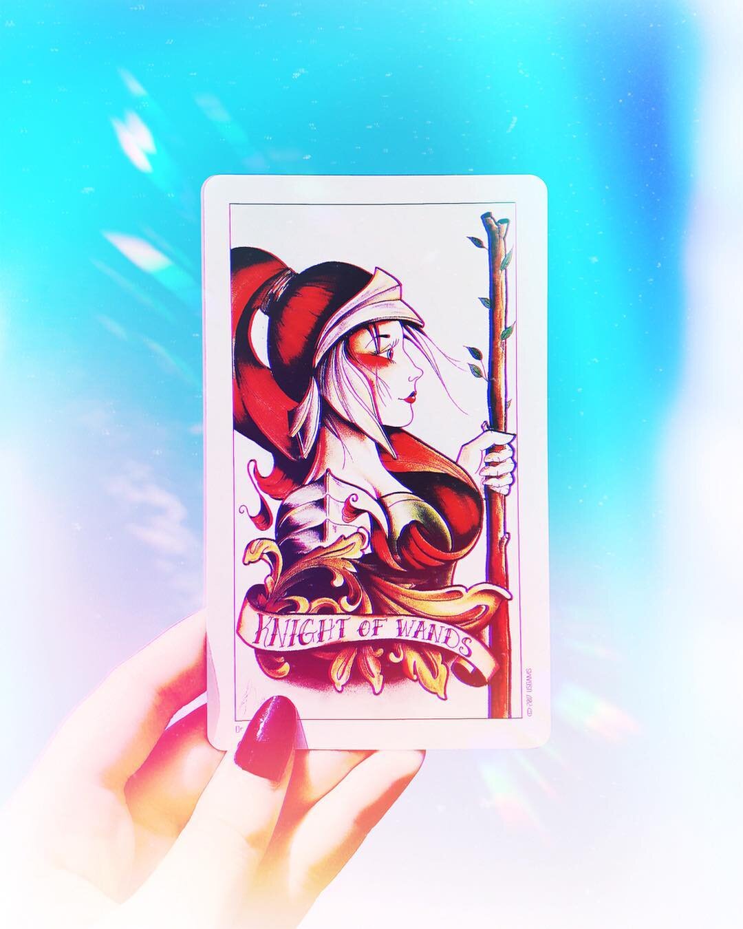The Knight of Wands⁣⁣
⁣
This card calls for taking action. The fiery knight has an expression of enthusiastic determination on her face, her body straight and tall, confident in her abilities.⁣⁣
⁣
She encourages you to pursue your creative ideas with