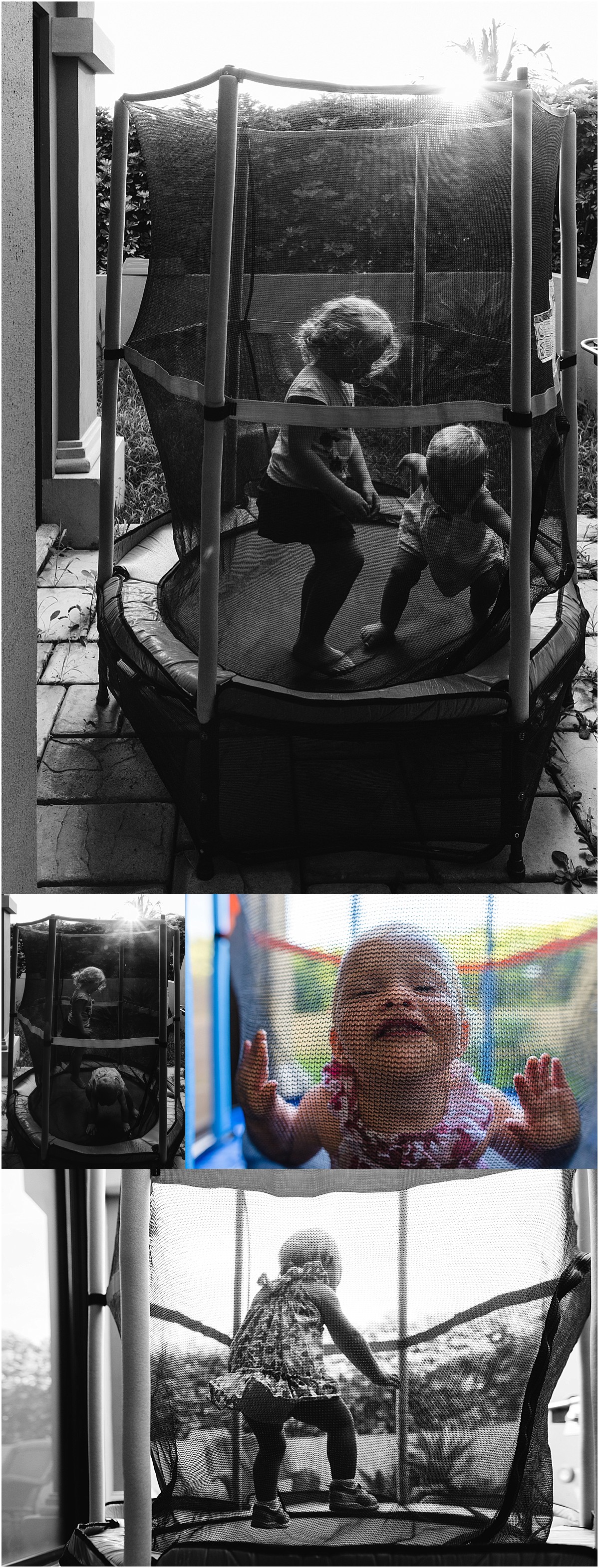 Nothing makes my kids happier, or more angry, than a trampoline. You see, they each love it so much, but we have a "one at a time rule" in our house, and that doesn't always go over so well. As you can see from these pictures. 