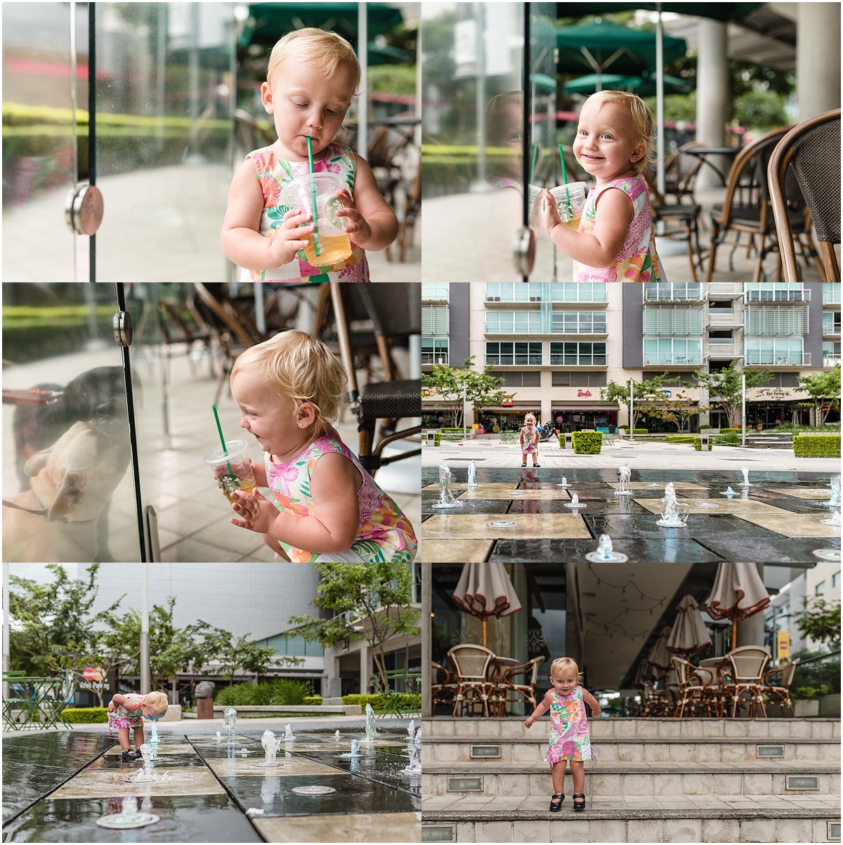 Who doesn't love Starbucks, puppies and a splash pad? 