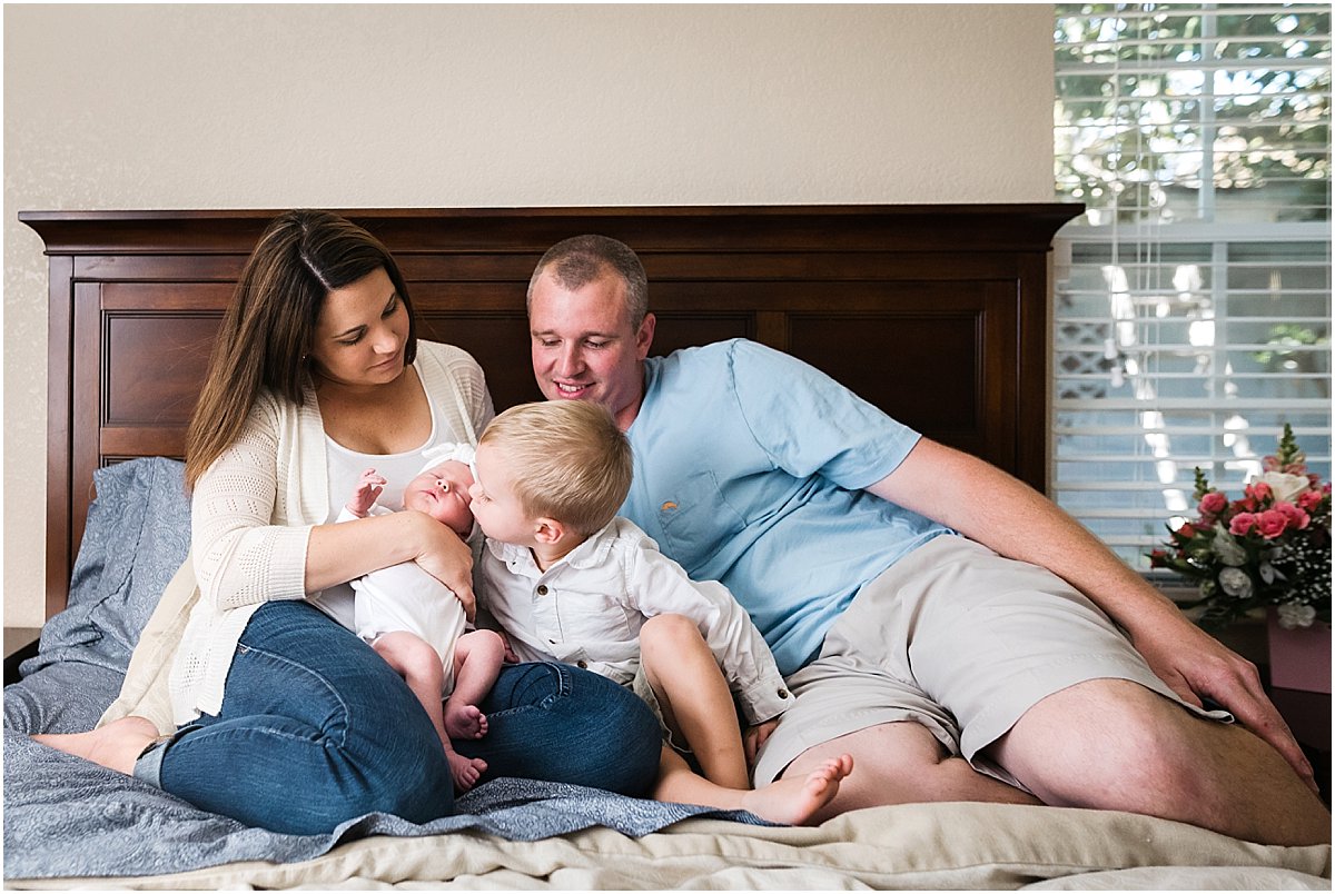 Sweet family photo with newborn baby and big brother | Orlando Lifestyle Photographer