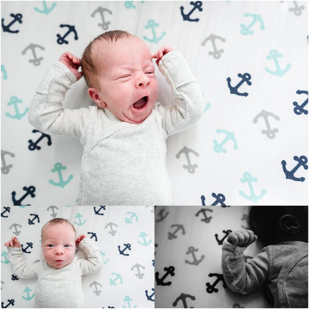 newborn baby yawning in his crib | orlando newborn photographer