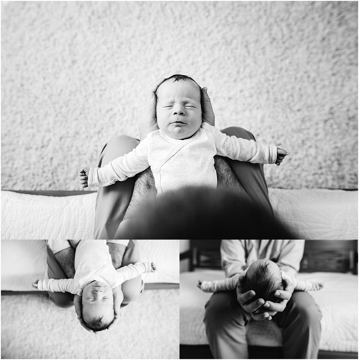 Tiny newborn baby in dad's arms | Orlando newborn photographer