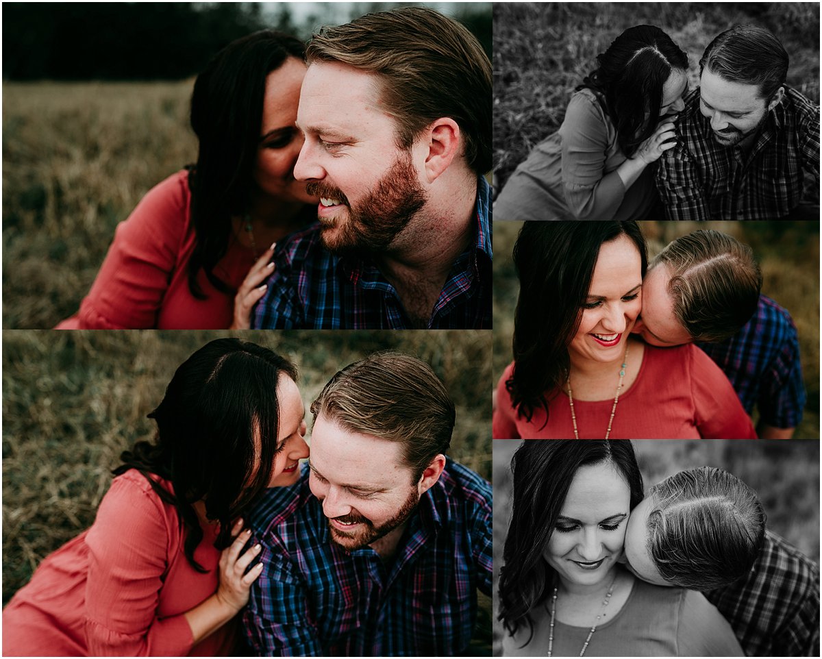 Pregnant mom whispering in dad's ears in Orlando | Central Florida Newborn Photographer