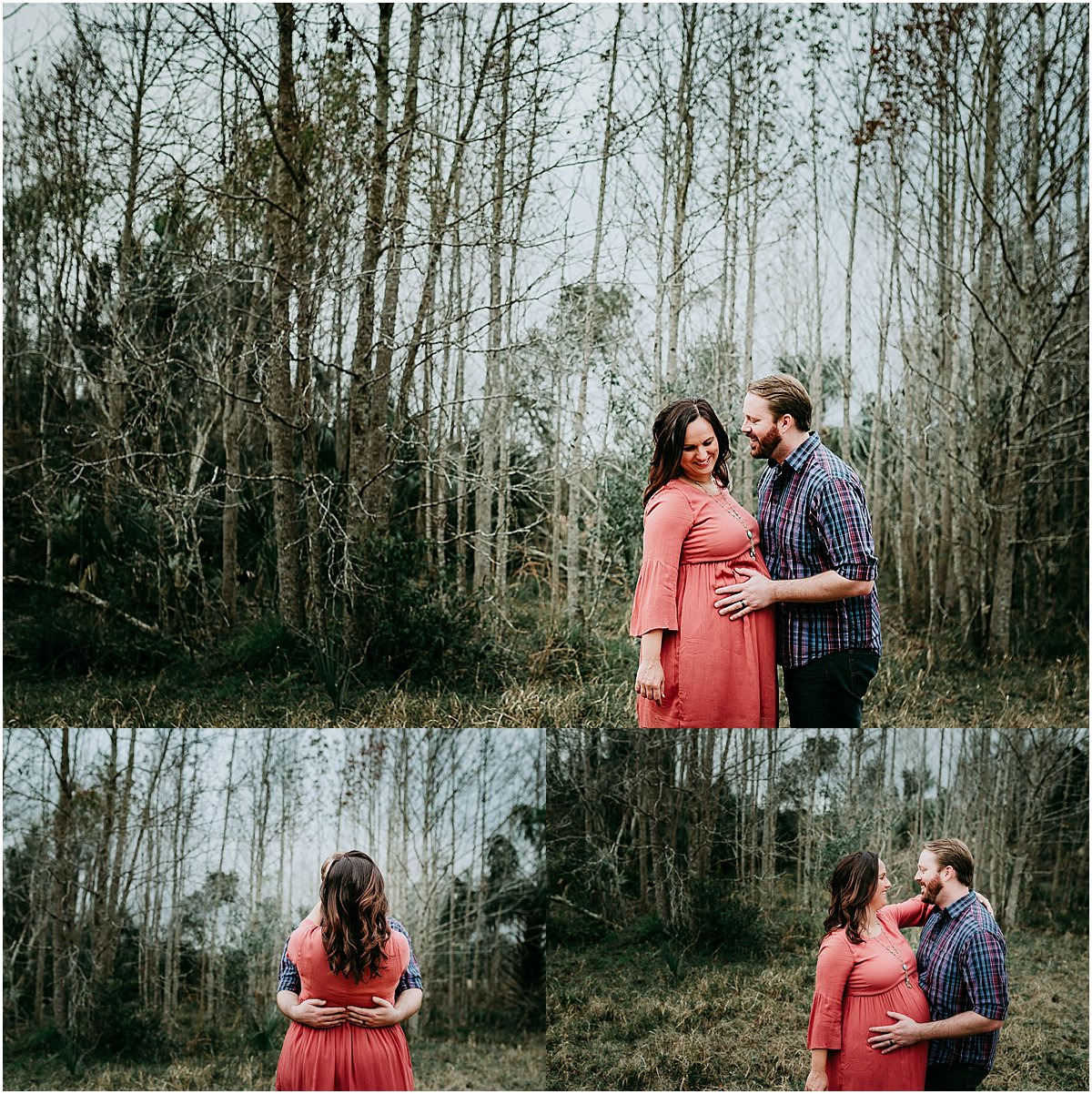 Dad touching mom's pregnant belly | Orlando maternity and newborn photographer