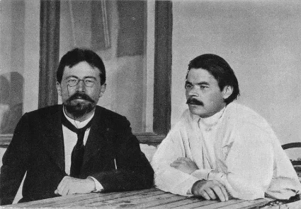 Anton Chekhov with Maxim Gorky in Yalta, Sept. 1899