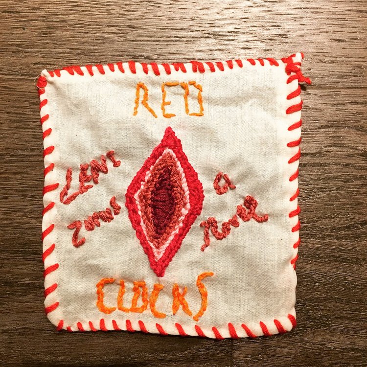 RED CLOCKS cross-stitch by Mary Breaden