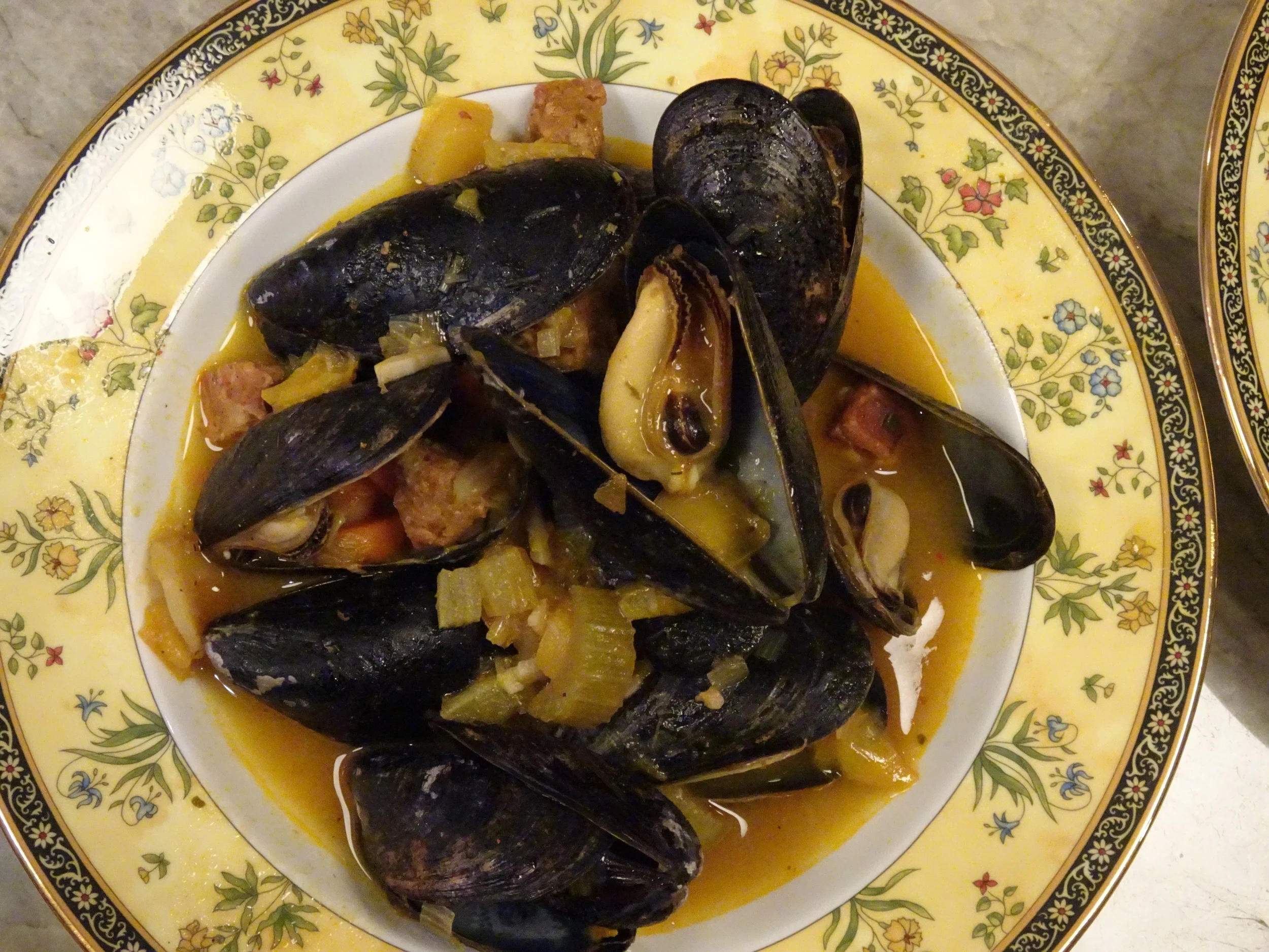 Mussels, Chorizo Broth, Fennel, Carrot, Celery, Shallot, Thyme.