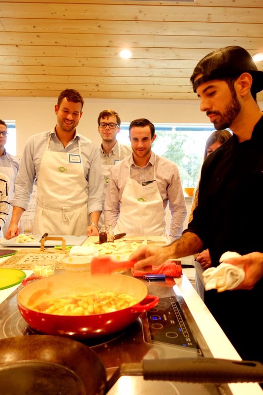 Cooking off bananas in caramel for dessert