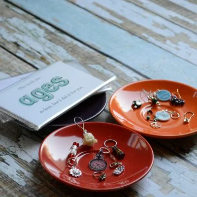 Stitch markers from the stitch marker swap and a set of gift knit cards that were gifted to me