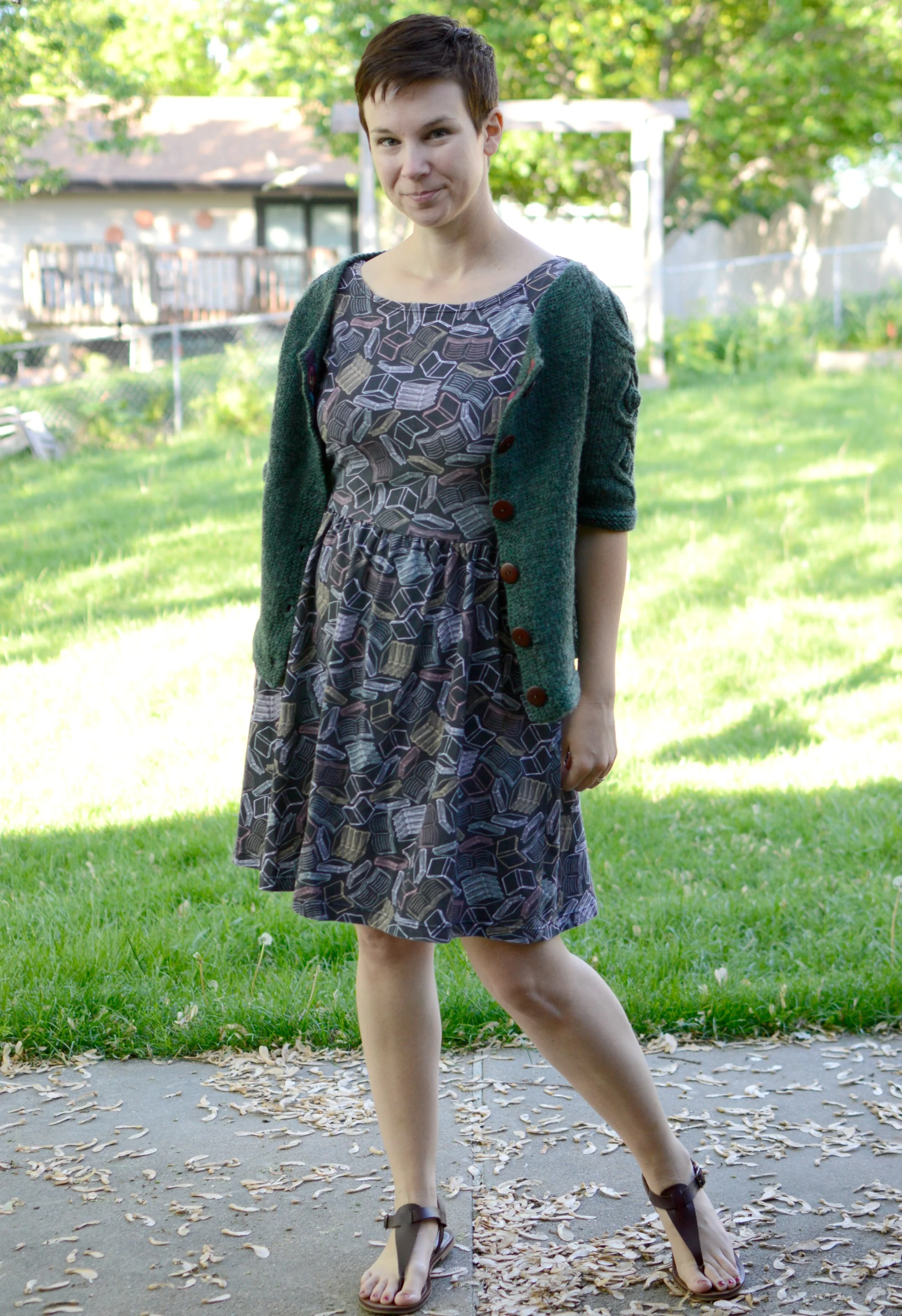 my Entangled Vines cardigan pairs great with my moneta dress