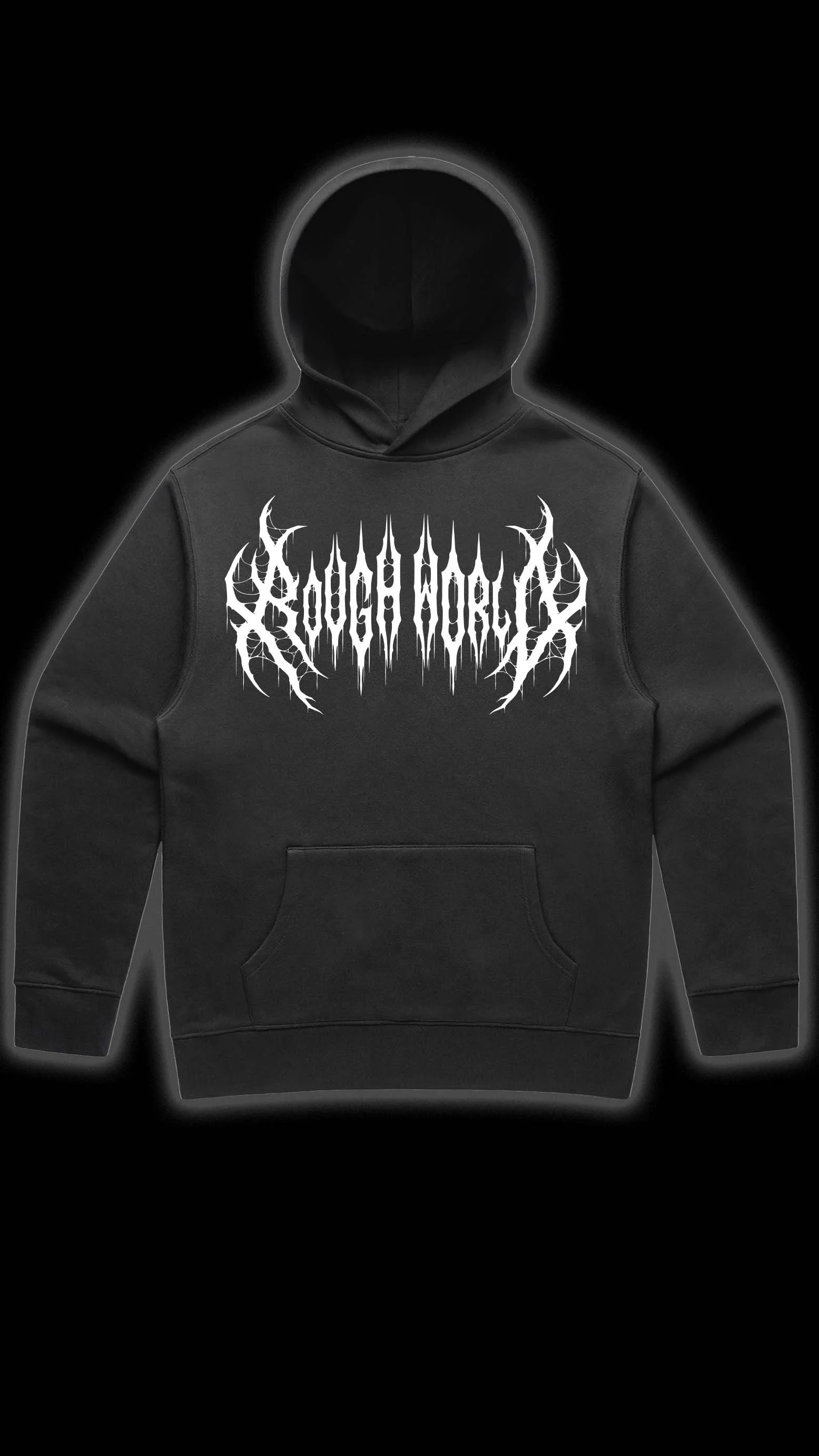 Death Metal Hoodie_Faded Black Hoodie_Front_Black BG.jpg