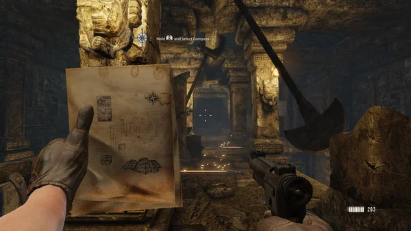 Map, check. Gun, check. Pendulum of death, check.