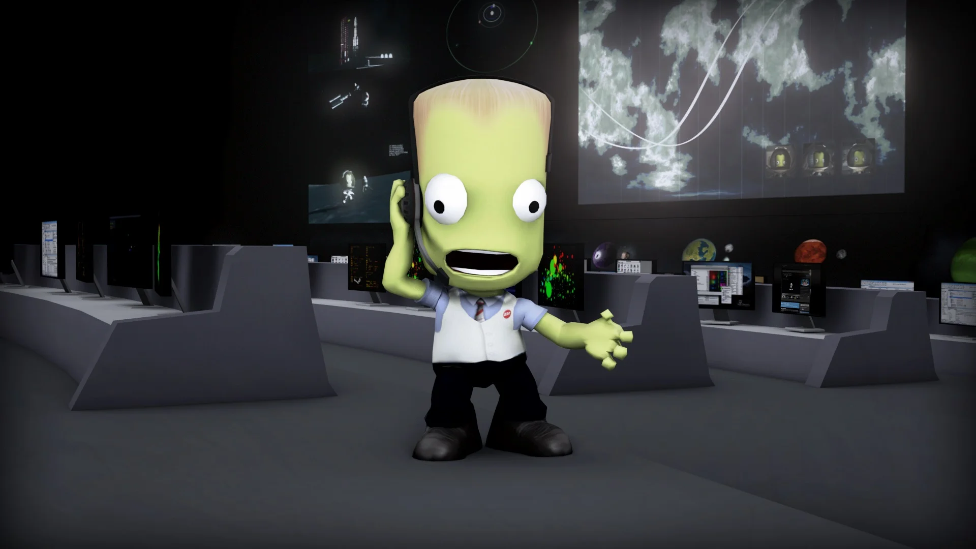 Chris Bell or the command center from Kerbal Space Program? You may never know.