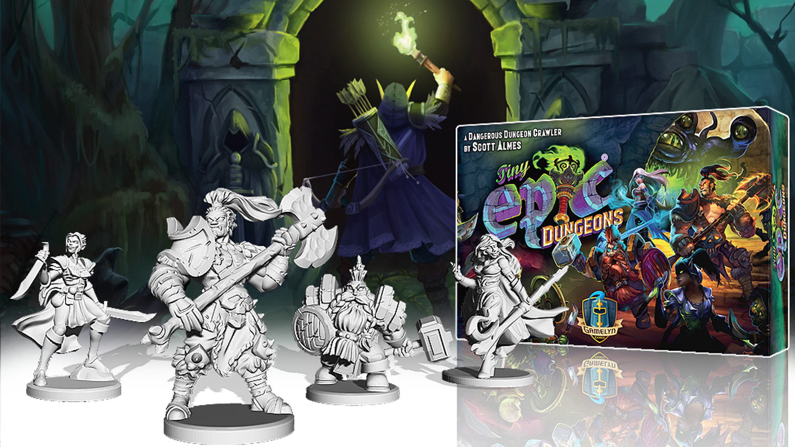 Tiny Epic Dungeons, still available through late pledges.