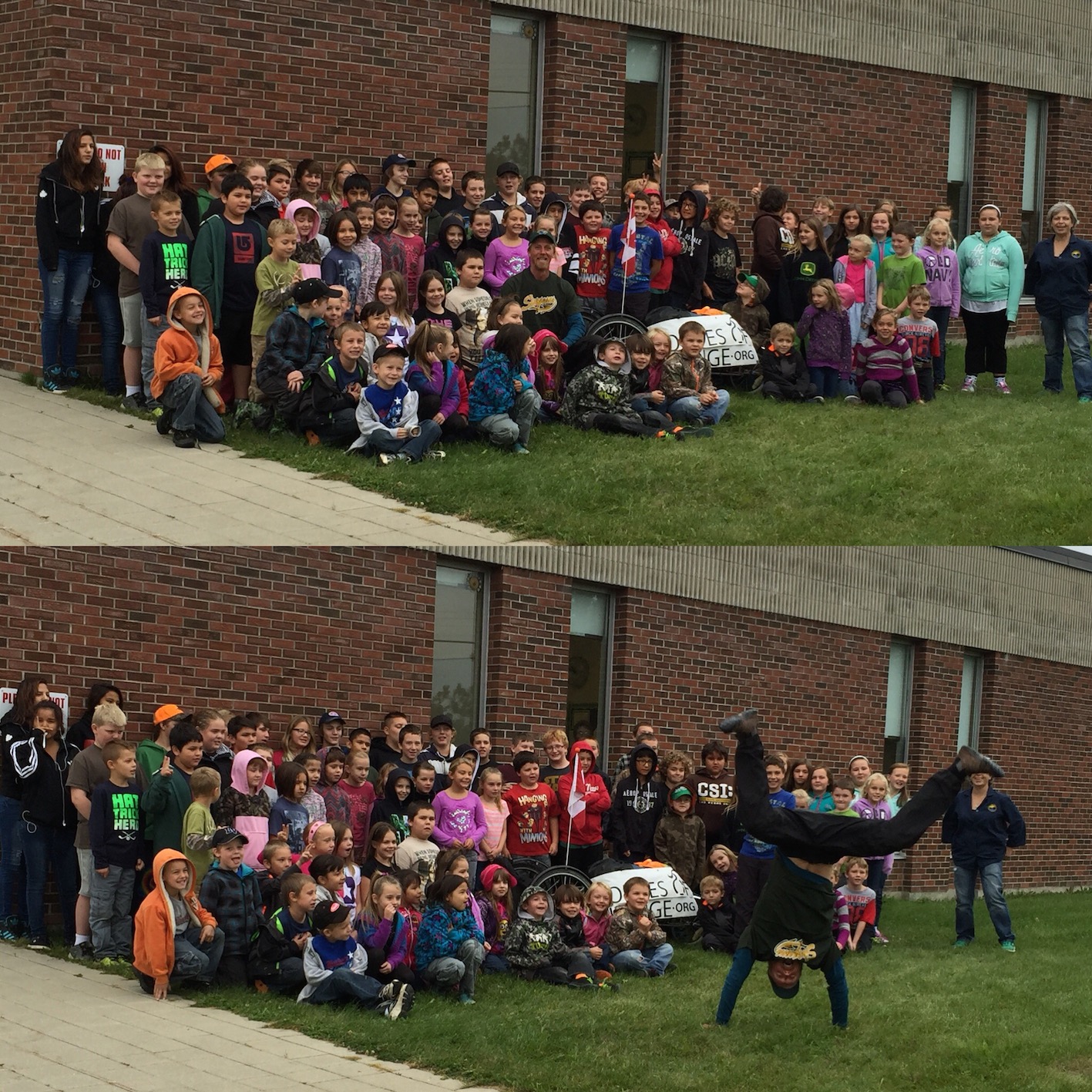 These kids chased me around the school for a long time and I came very close to running over them on a number of occasions. That would have been bad.