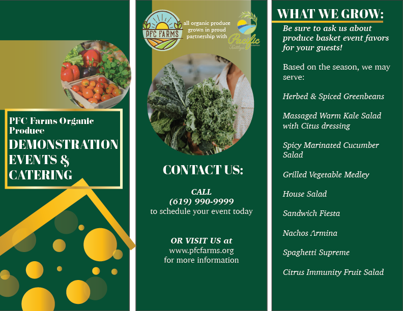 PFC Farms Organic Food Demonstration Tri-Fold Brochure