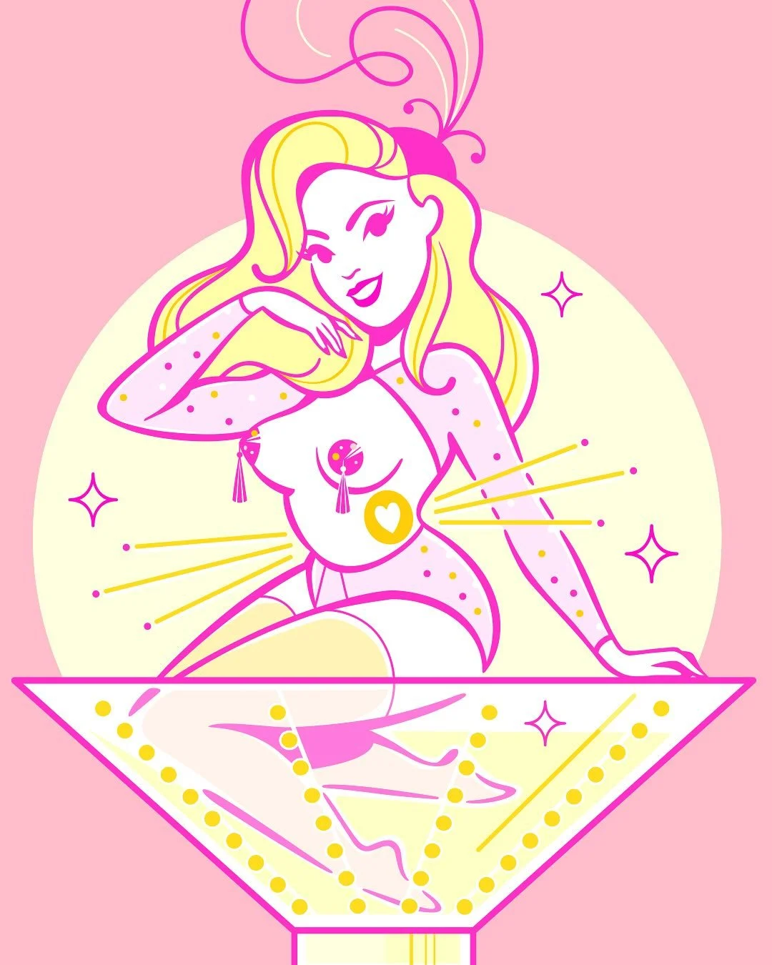 Cheers to the end of another big week of drawing! 🍸 I still can&rsquo;t share any of it as - unlike this lovely lady - nothing can be revealed yet. 🤫 I can only say that I am drawing a whole bunch of vector characters that I cant wait for you to me