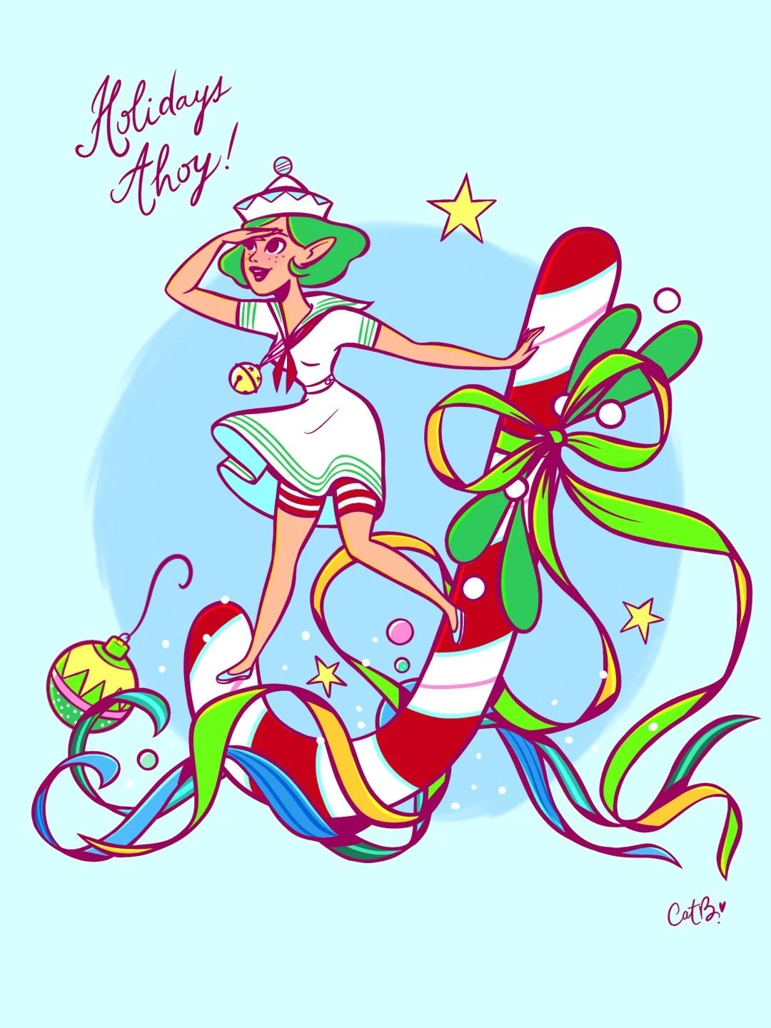 Avast! This is my last drawing of the year! It was obviously meant to be done for Christmas but I ran out of time, so I&rsquo;ll flip the script for this little Elf&hellip; The decorations are coming down, she&rsquo;s done her Yule duties, and she&rs