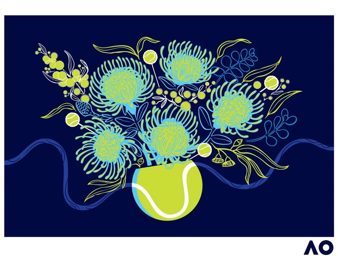 &lsquo;Fifteen Love&rsquo; 🎾💙

So excited to kick off this creative year with a spot amongst so much talent for the &lsquo;Fifteen Love&rsquo; exhibition currently showing at Fed Square. The print series brings together 15 unique illustrations to c