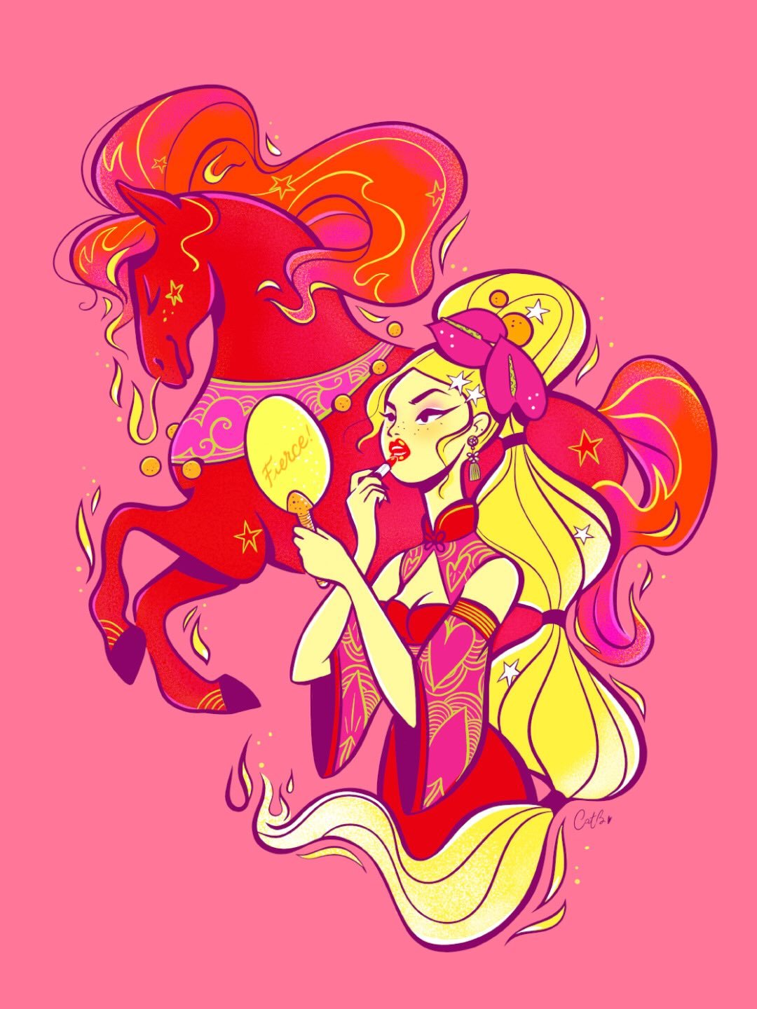 &lsquo;Embodied spirit&rsquo; (working title)

My first personal piece of 2026. I attempted to complete it for the start Year of the Horse, then again for International Women&rsquo;s Day, but finally here it is as we enter a new energetic year under 