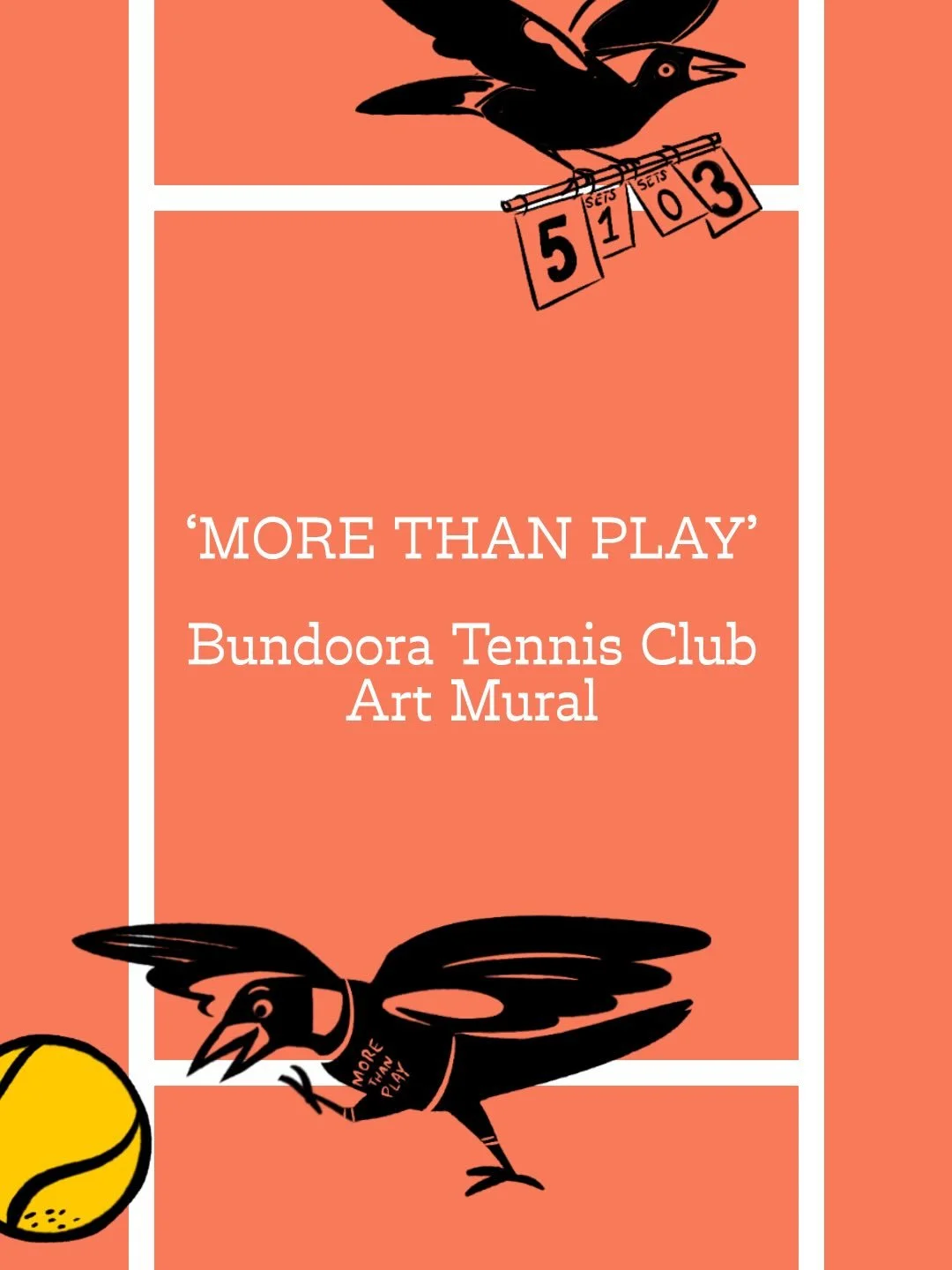 🎾💙 &lsquo;MORE THAN PLAY&rsquo; 💙🎾 My very first mural project is for the @bundooratc, due to be painted in Spring this year, to commemorate the 60th anniversary of the club. It&rsquo;s happening! 🎉

🎾 My artwork is a representation of the club
