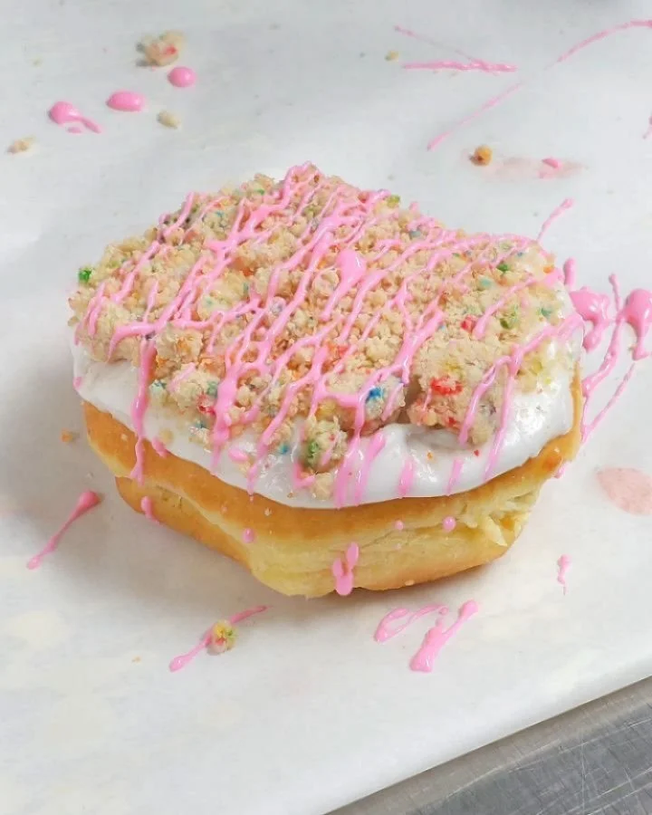 💥📢 BYO candles for our ULTIMATE BDAY CAKE 🎂 🎁🍰 if pink choc icing and a b'day cake crumb wasn't special enough, we filled this bad boy to the brim with cake batter 😌🥹

Bring the kids, bring your mates, bring your dentist, because NO ONE should