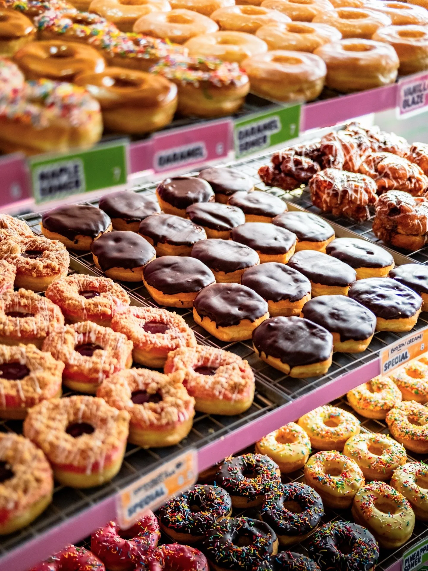 First week back deserves a good donut.
Racks are full with Boston Creme &amp; Strawberry Shortcake.
A kick start treat is justified!