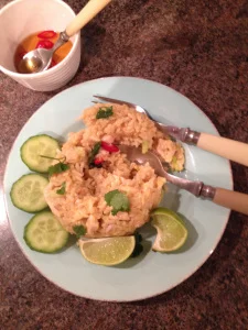 Kao pad gai - fried rice with chicken