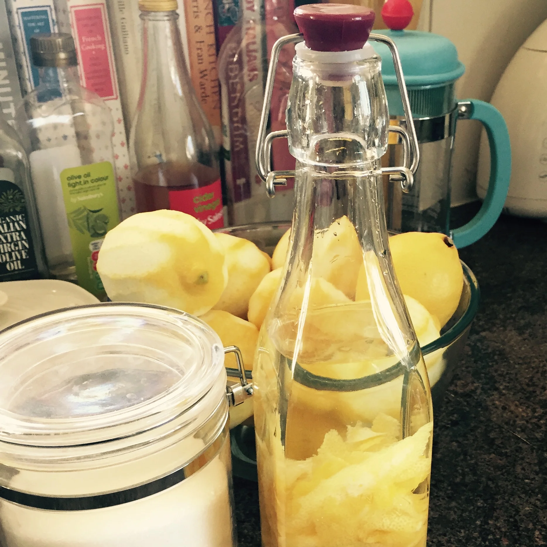 Homemade limoncello