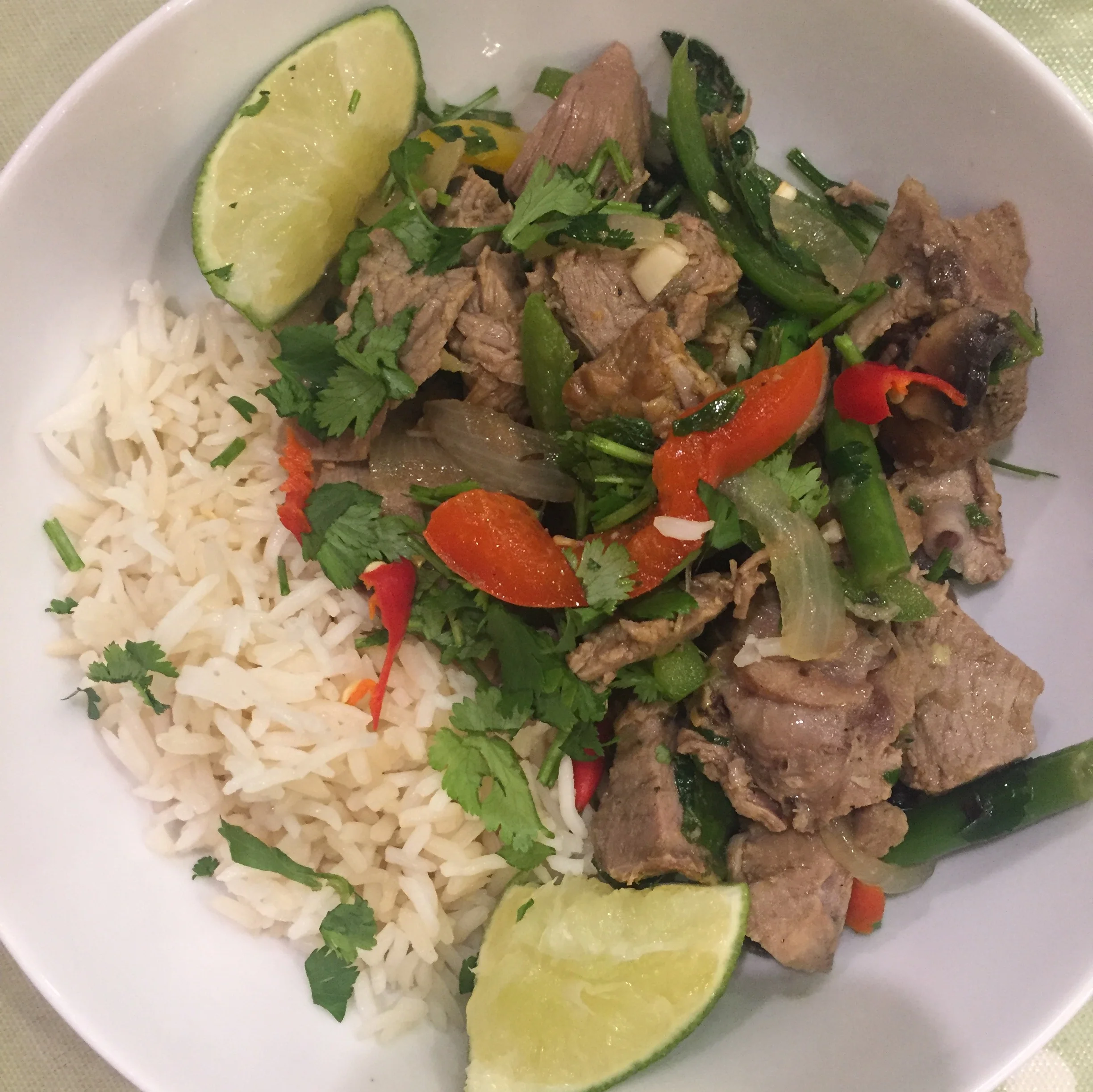 Lamb (leftovers) stir fry